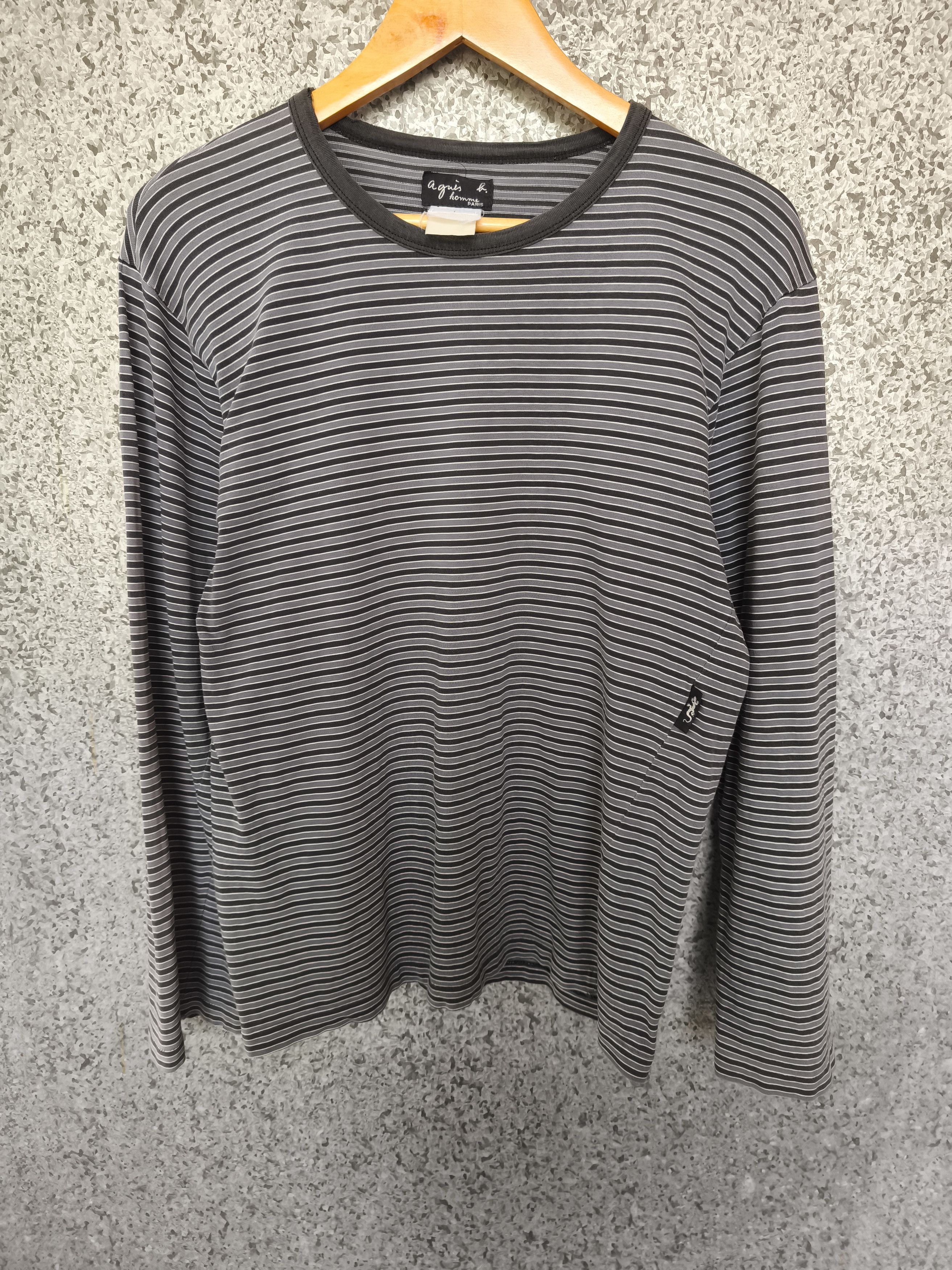 トップス Old agnes b. homme Graphic Long Sleeve Designer × Vintage × agnes b. Pick!! Vtg AGNES B Stripe Long