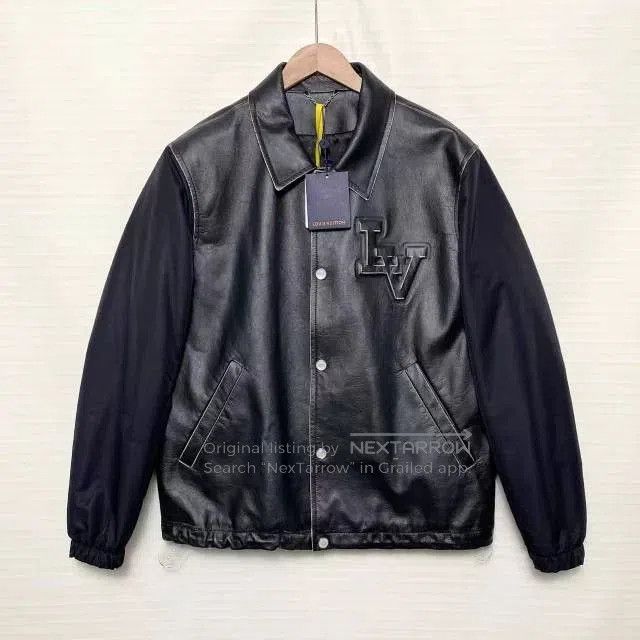 Louis Vuitton Louis Vuitton Men's Solid Letter Print Leather Jacket. Size US L / EU 52-54 / 3 - 1 Thumbnail