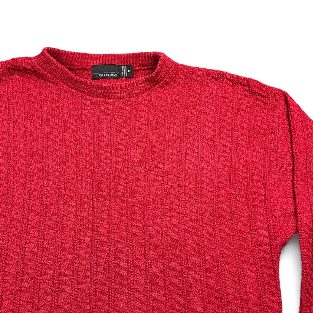 Bill Blass VINTAGE Bill Blass Sweater Adult MEDIUM Red 90s Knit Cotton Pullover Crew Neck Long Sleeve Men Mens Size US M / EU 48-50 / 2 - 2 Thumbnail