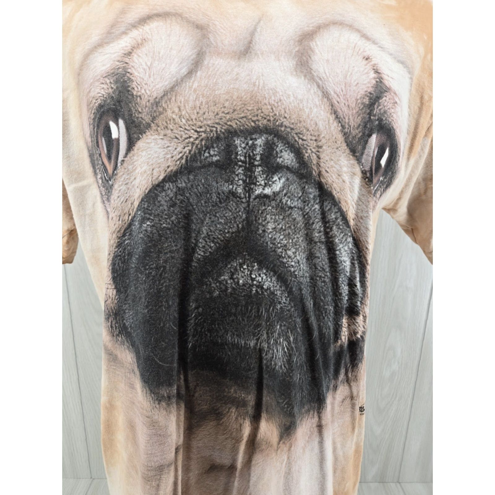 The Mountain The Mountain Graphic Tee Pug Face Dog T-Shirt Large Delta Downs Logo Mens L Brown Cotton Knit Short Sleeve Crew Neck Size US L / EU 52-54 / 3 - 3 Thumbnail