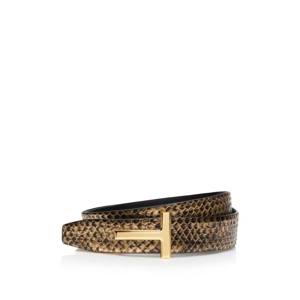 Tom Ford o1loc1c0825 WB256 Size : 75 / Laminated Python T Belt Brown Size ONE SIZE - 1 Preview