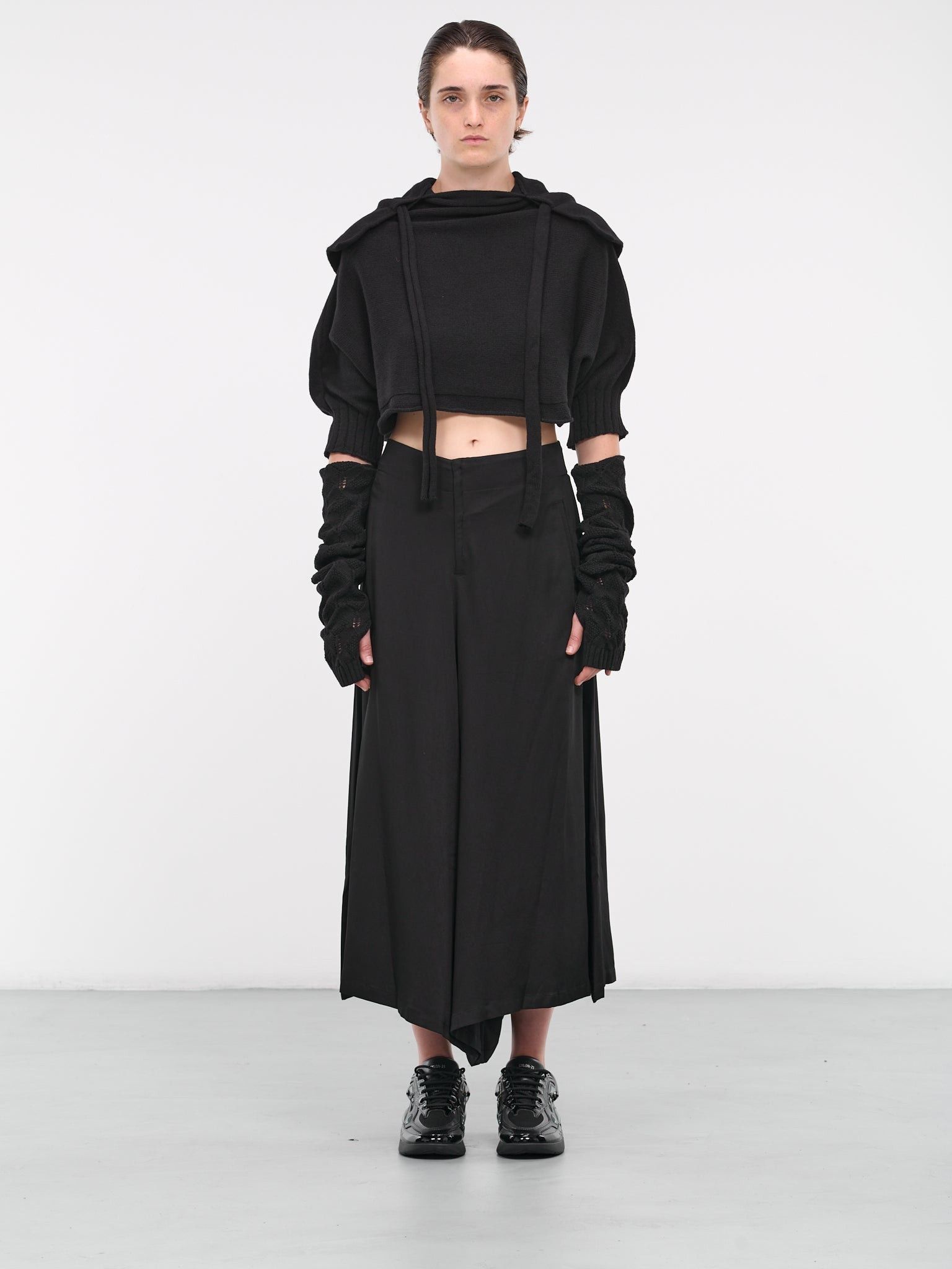 Yohji Yamamoto Yohji Yamamoto Femme - Wool Knit Distress Arm Warmers Gloves Size ONE SIZE - 5 Thumbnail