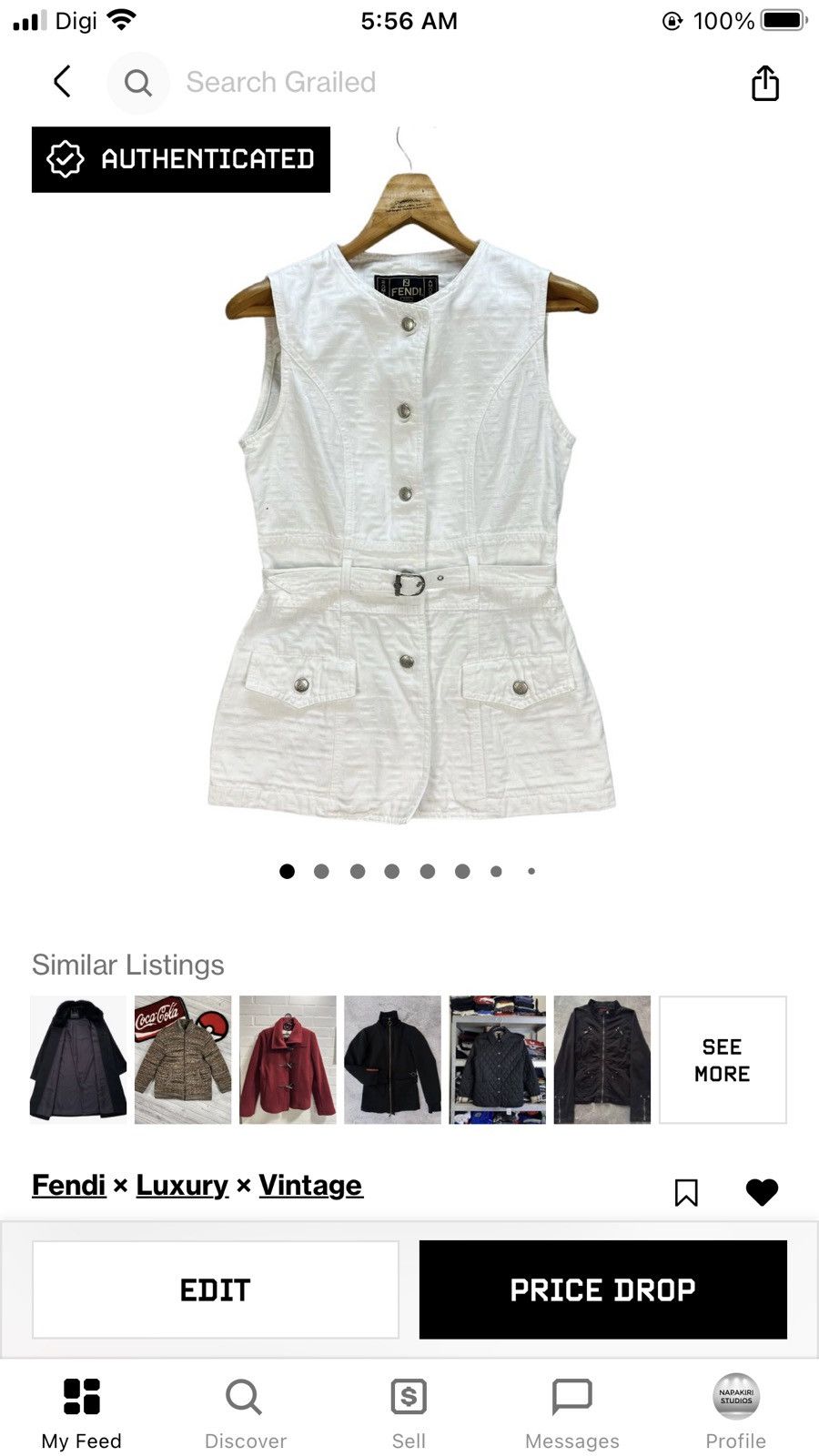 Fendi FENDI MONOGRAM SLEEVELESS BELTED JACKET # Size M / US 6-8 / IT 42-44 - 13 Thumbnail