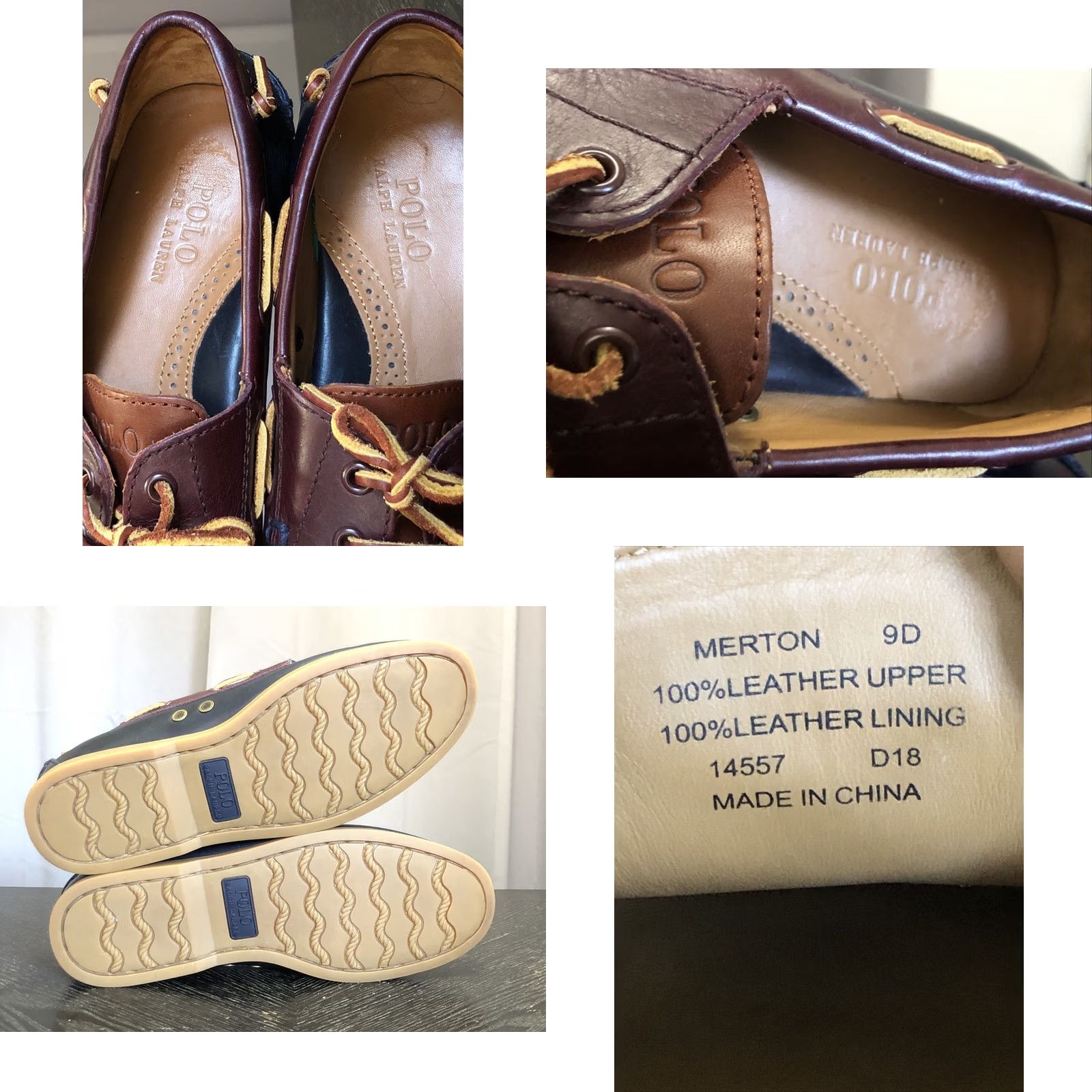 Polo Ralph Lauren Polo Ralph Lauren Mens Boat Shoes Merton Leather Brown Blue Size 9D Size US M / EU 48-50 / 2 - 8 Thumbnail