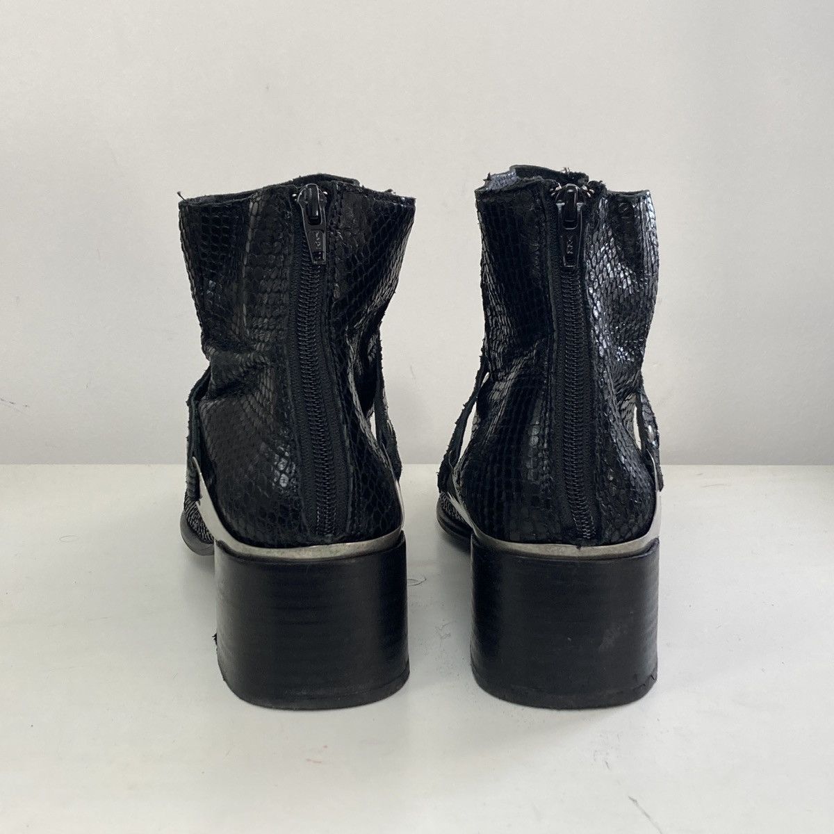 Vintage Avant garde opium heeled vintage leather boots Size US 11 / IT 41 - 3 Thumbnail