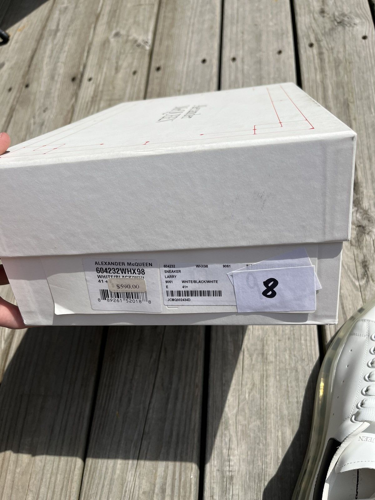 Alexander McQueen Alexander McQueen Oversized Clear Sole Sneaker (White/Black) Size US 8.5 / EU 41-42 - 8 Thumbnail