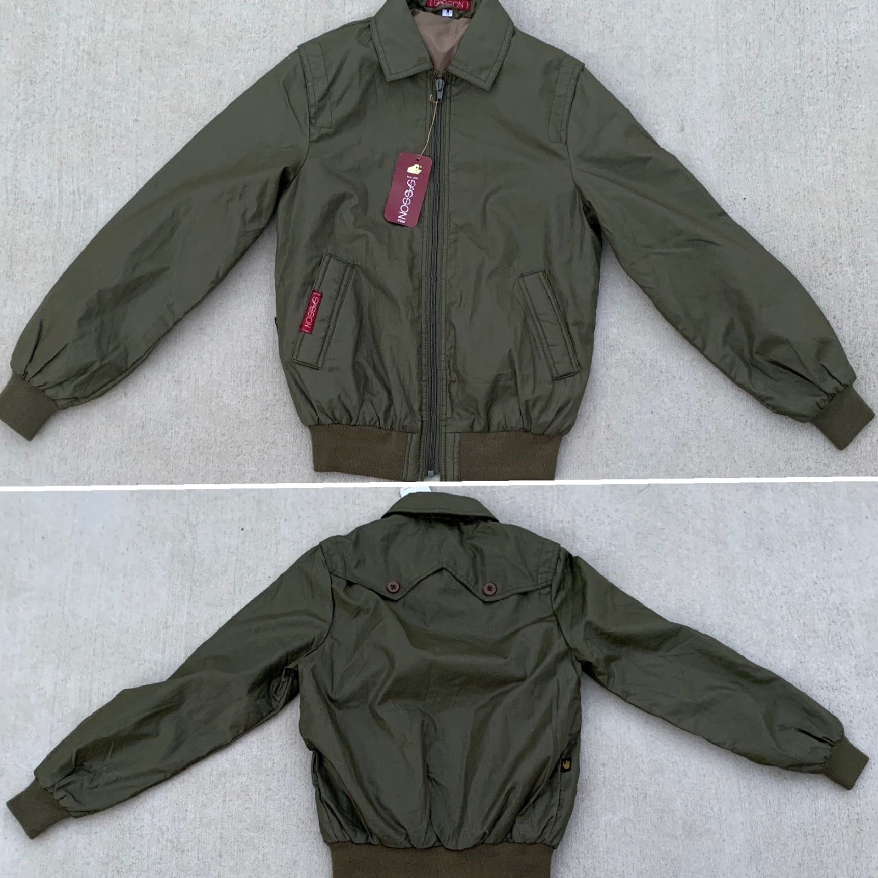 Vintage VINTAGE Sasson New York Paris Windbreaker Jacket 1980s Size S Green Women Mens Small Olive Army Green Jacket Size S / US 4 / IT 40 - 3 Thumbnail