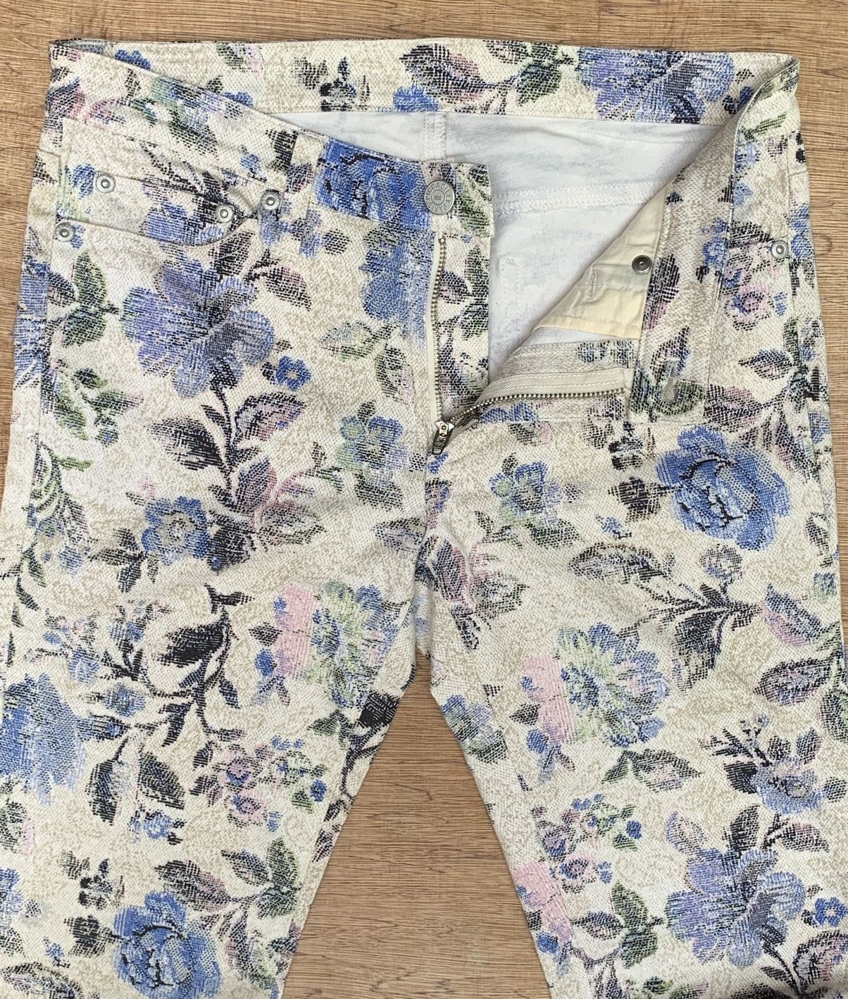 Japanese Brand × Vintage Piccadilly Paris Flowers Full Printed Skinny Streching Pants Size 28" / US 6 / IT 42 - 15 Thumbnail
