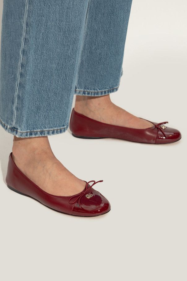 Gucci oc11z0126 Women's Ballet Flats With Double G in Burgundy Size US 9.5 / IT 39.5 - 2 Thumbnail