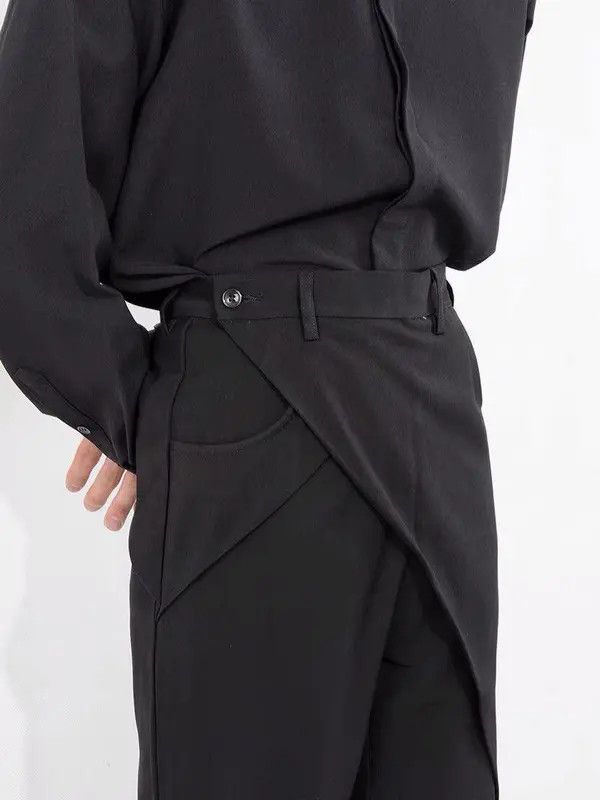 Japanese Brand 💎Retro Pleated Flared Assymetrical Wrap Pants Trousers Y2K Size US 30 / EU 46 - 5 Thumbnail