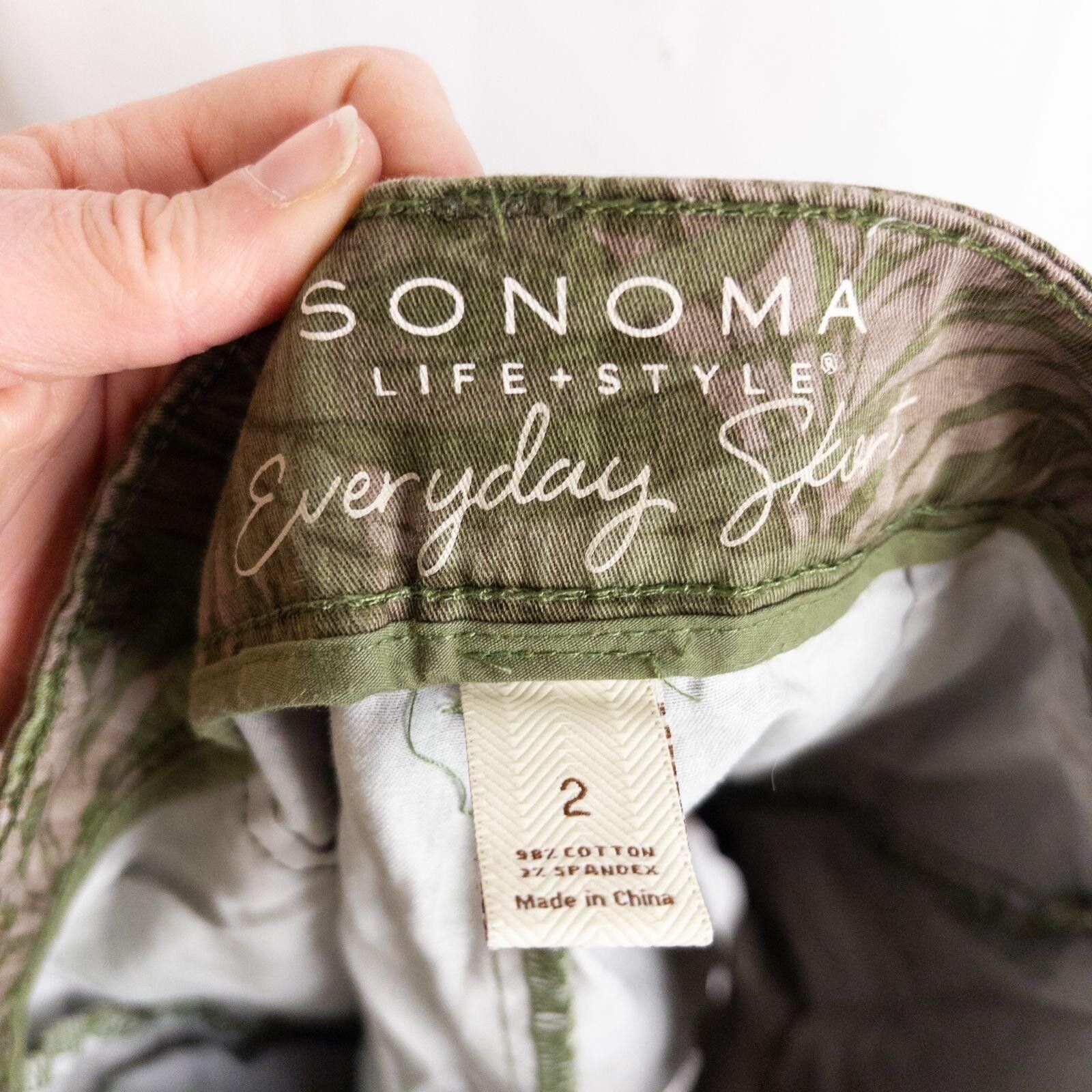 Other Sonoma Life + Style Green Leaf Print Skort Womens 2 Xsmall Size 26" / US 2 / IT 38 - 7 Thumbnail