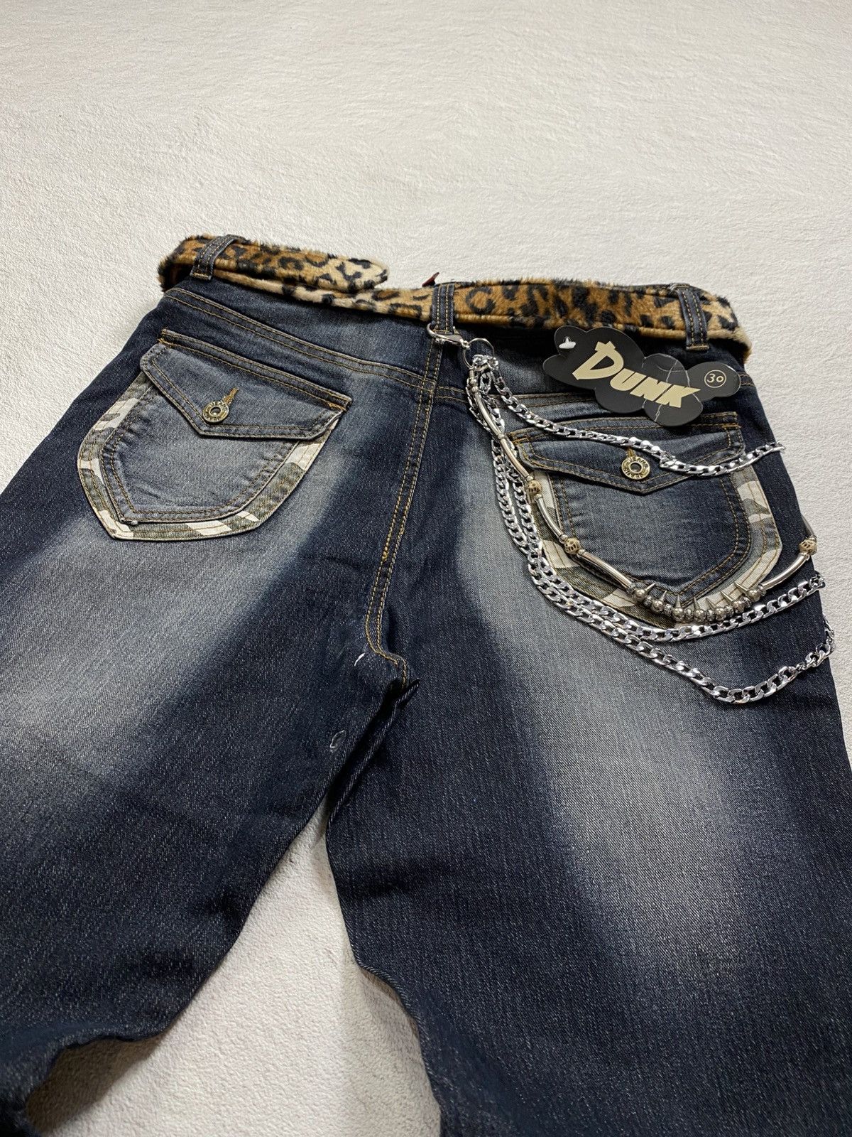 If Six Was Nine × Japanese Brand × Le Grande Bleu (L.G.B.) NWT ! Dunk washed army side list flare jean pant Size US 31 - 4 Thumbnail