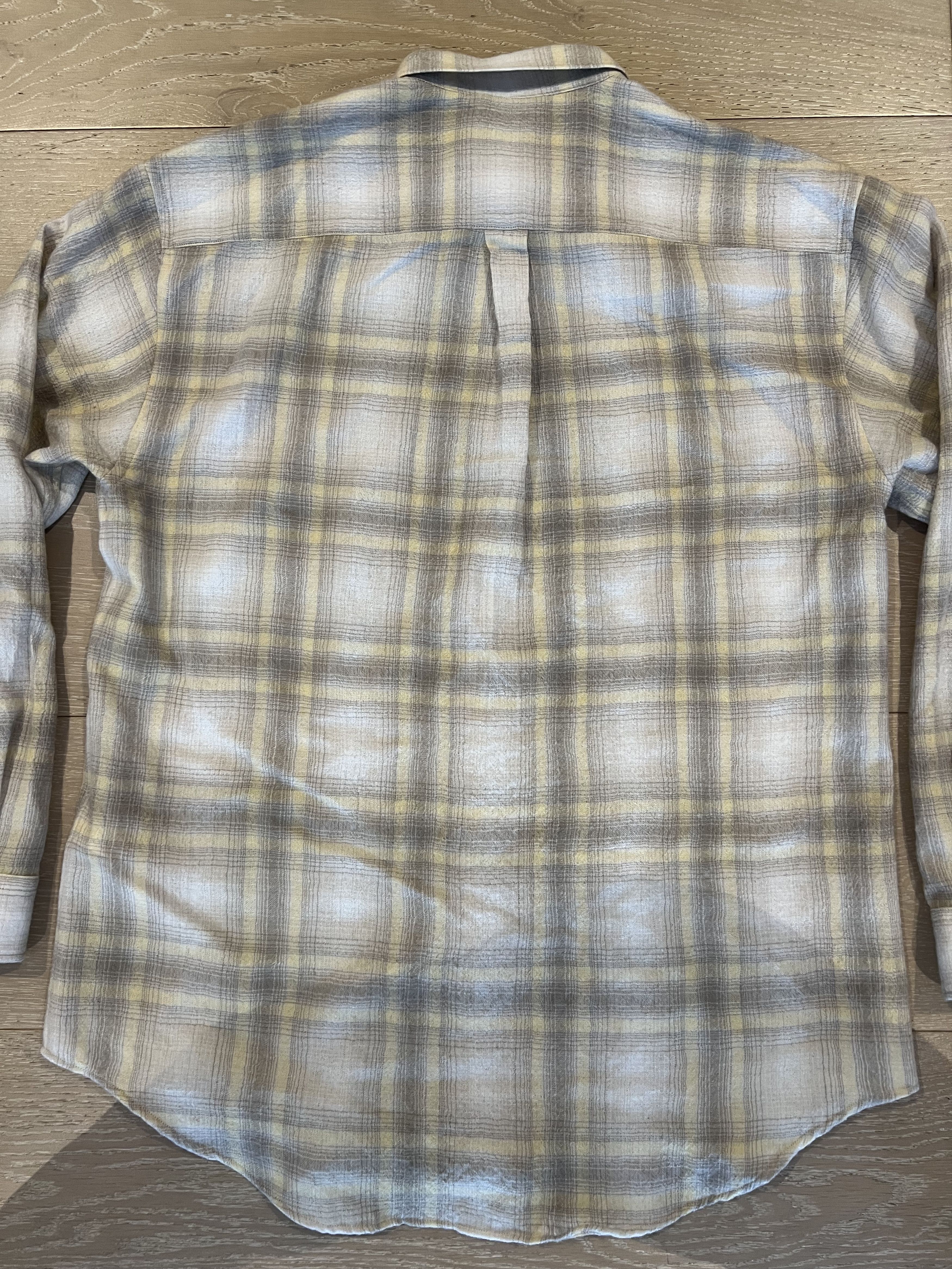 Auralee 💚 Auralee Airy Wool Check Shirt Yellow Gray Check NEW Size US XL / EU 56 / 4 - 10 Thumbnail