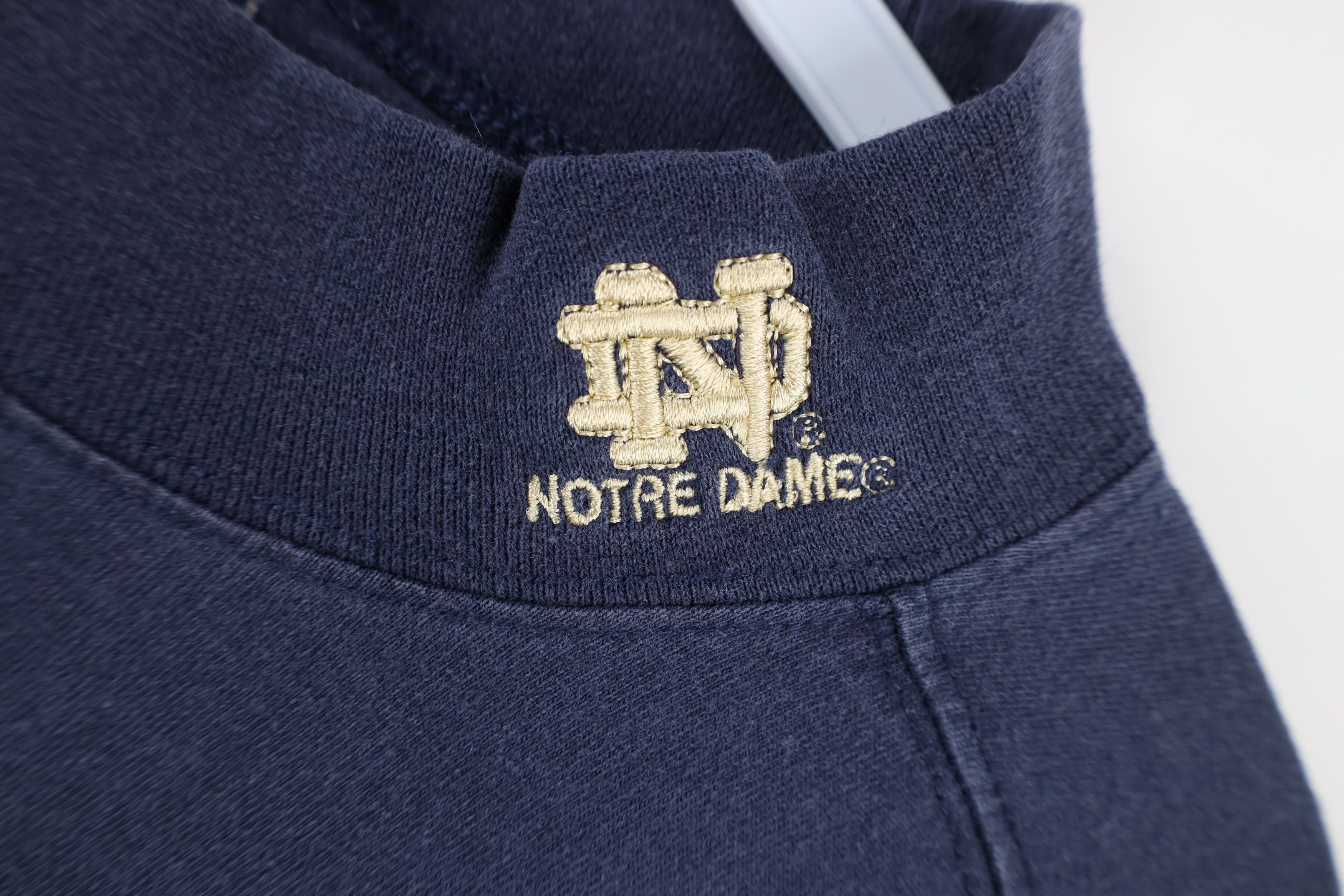 Vintage Vintage 90s Dame University Mock Neck Long Sleeve T-Shirt Size US XXL / EU 58 / 5 - 4 Thumbnail