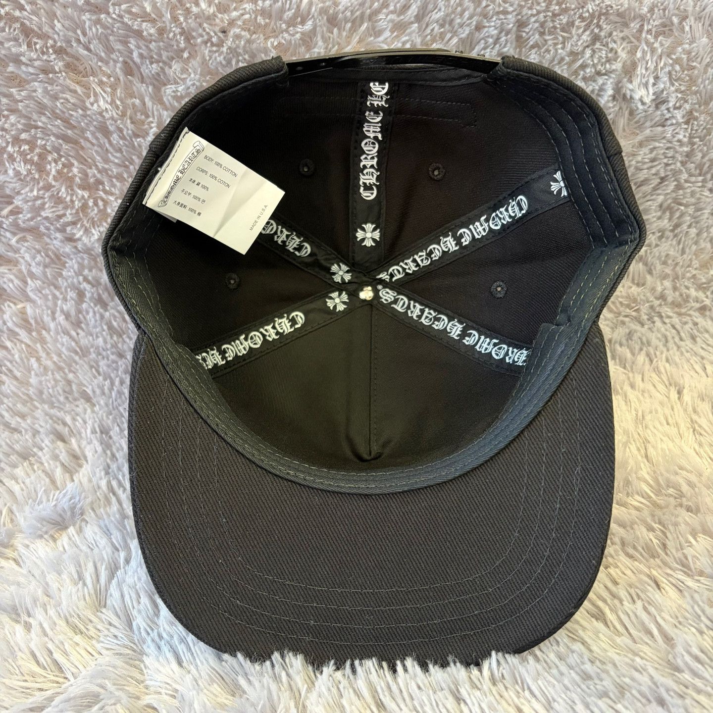 Chrome Hearts Scroll Logo Denim Baseball Cap Black Size ONE SIZE - 3 Thumbnail