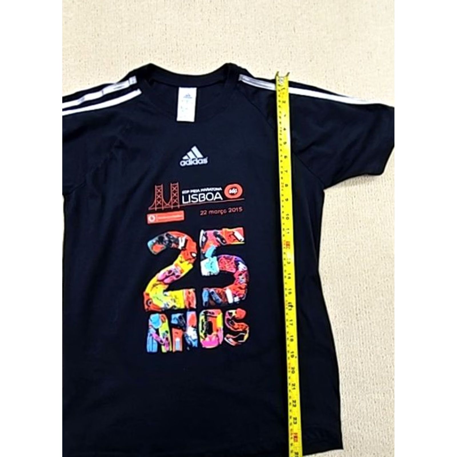 Adidas Adidas Men's Black Lisboa Marathon T-Shirt 2010 Size M 3 Stripes Size US M / EU 48-50 / 2 - 7 Thumbnail