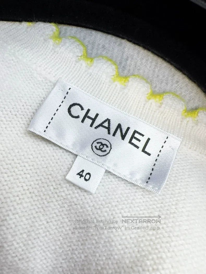 Other Chanel 25c yellow wavy lace beige cashmere knitted cardiga Size S / US 4 / IT 40 - 7 Thumbnail