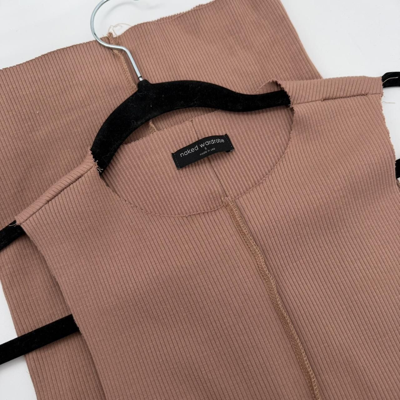 Other Naked Wardrobe Body con Midi Taupe Tan Ribbed Dress Small Size S / US 4 / IT 40 - 2 Thumbnail