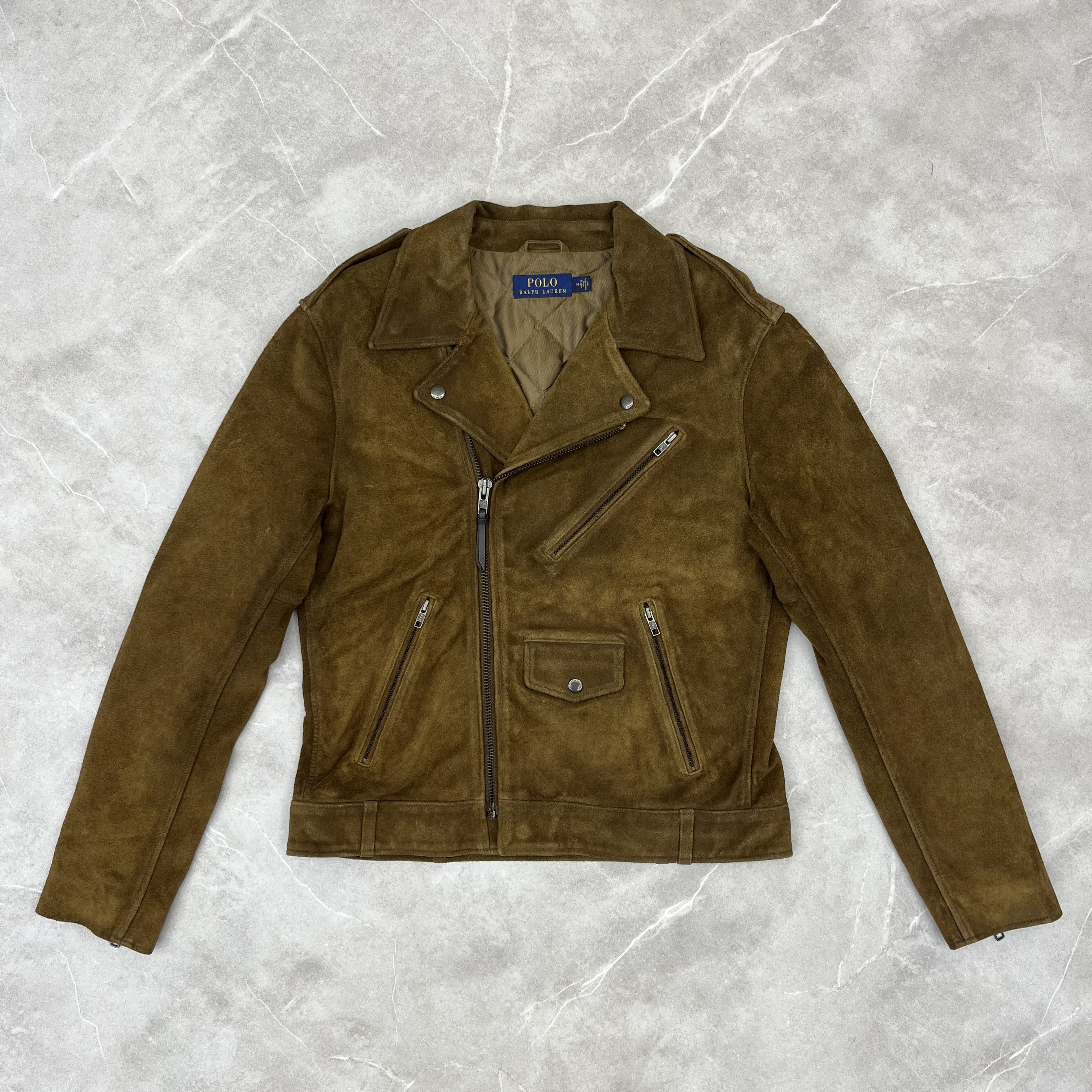 Polo Ralph Lauren Polo Ralph Lauren Moto Men's Iconic Biker Brown M Jacket Size US M / EU 48-50 / 2 - 1 Thumbnail