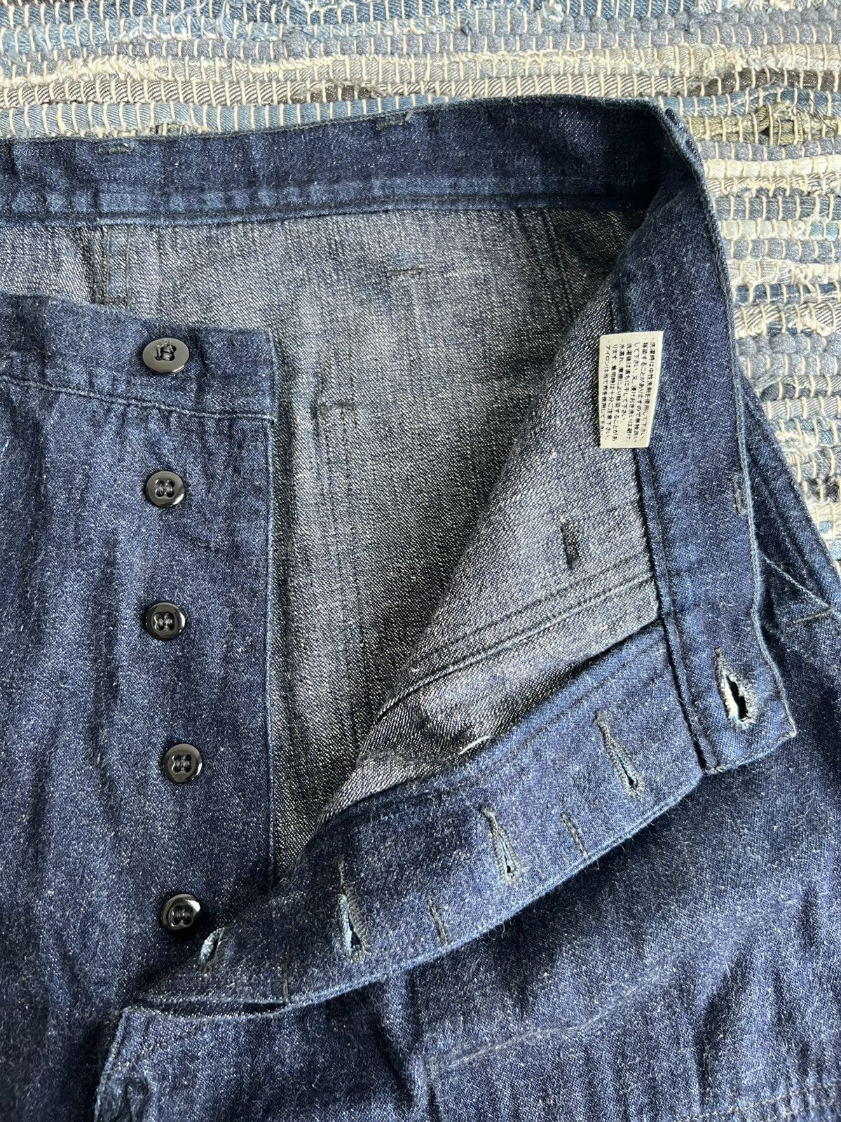 Momotaro Jeans Vintage USN Fatigue Indigo Selvaged Denim Baker Pants Jeans Size US 33 - 5 Thumbnail