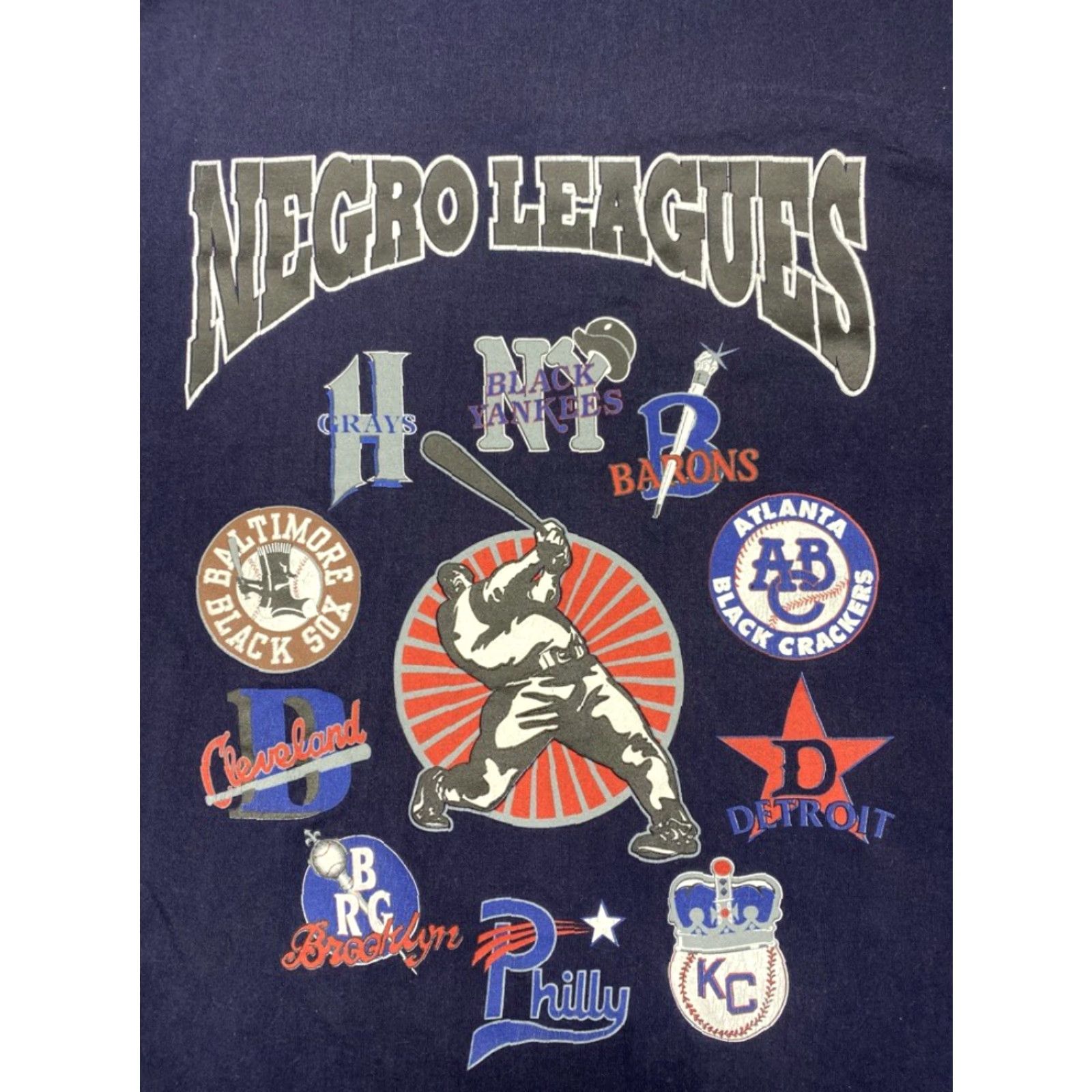 Vintage Cross Over Negro Leagues Long Sleeve T-Shirt Navy Blue 3XL Mens Baseball Crew Neck - 3XL Navy Blue Shirt Size US XXL / EU 58 / 5 - 3 Thumbnail
