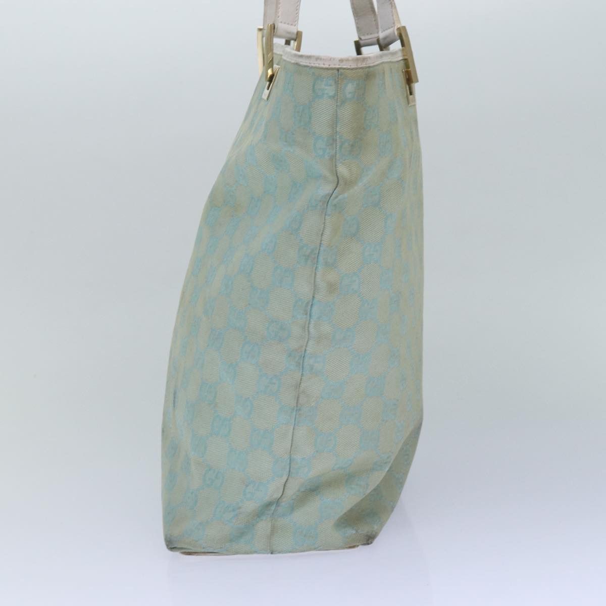 Gucci GUCCI GG Canvas Tote Bag Light Blue White Gold 002 002 Size ONE SIZE - 5 Thumbnail