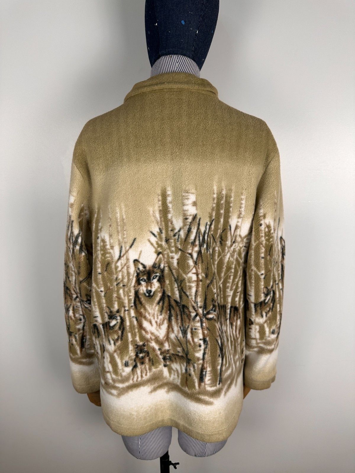 Other Vintage 90s Wolf Nature Over Print Fleece Jacket Size M Size M / US 6-8 / IT 42-44 - 5 Thumbnail