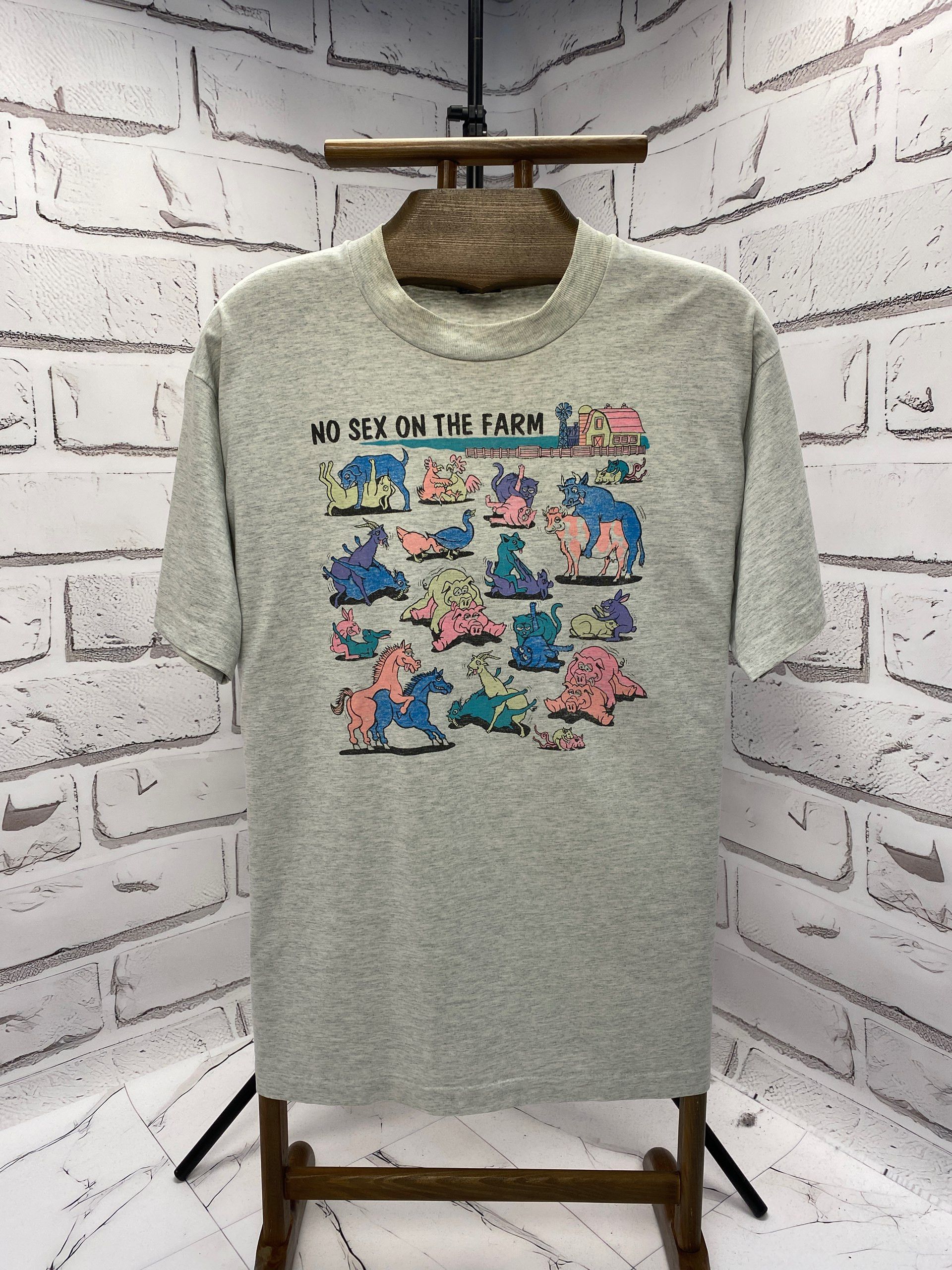 Vintage Vintage 90s No Sex on The Farm T-Shirt USA | Grailed