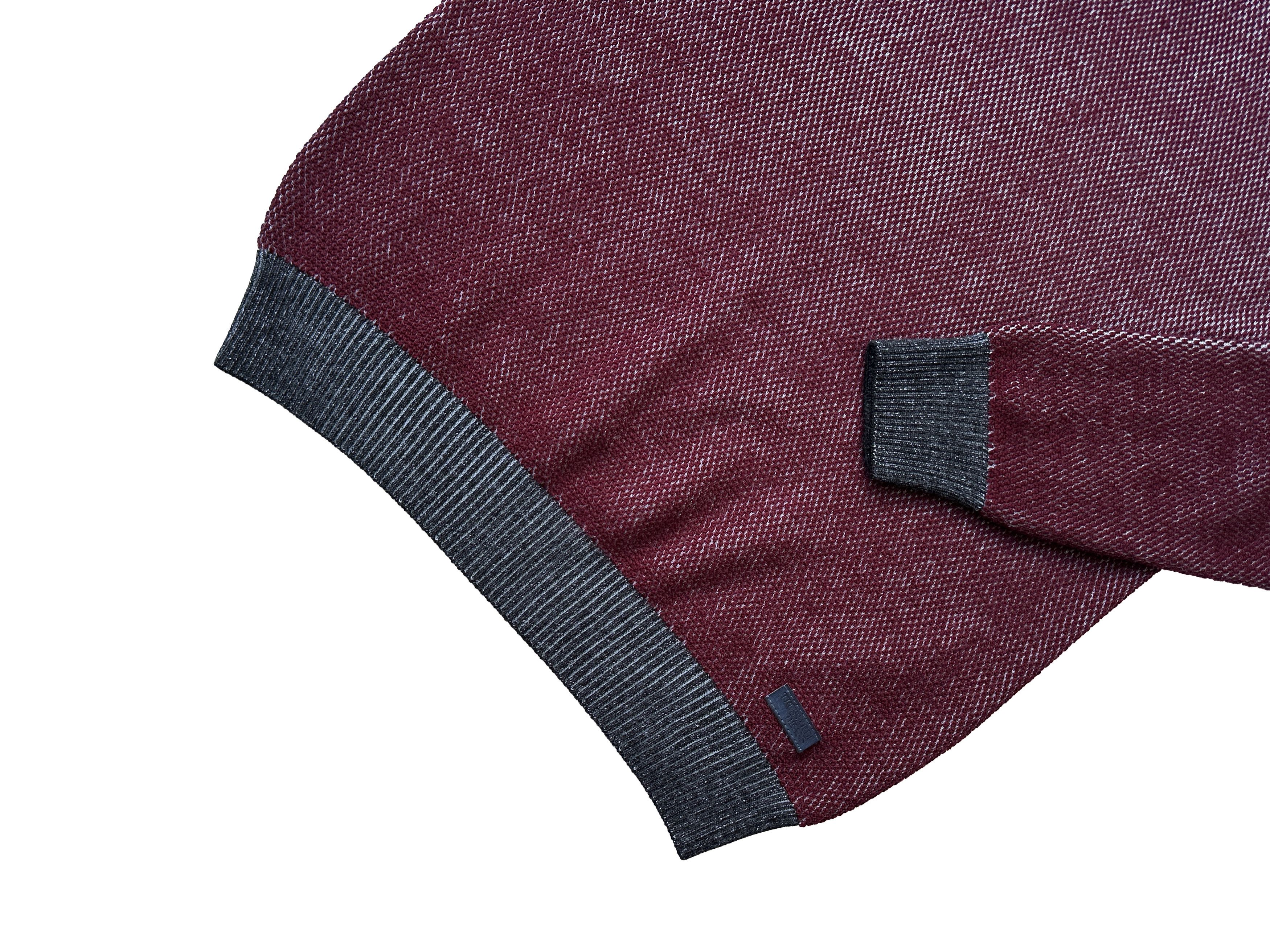 Trussardi Trussardi Jeans wool textured burgundy sweater Size US L / EU 52-54 / 3 - 4 Thumbnail
