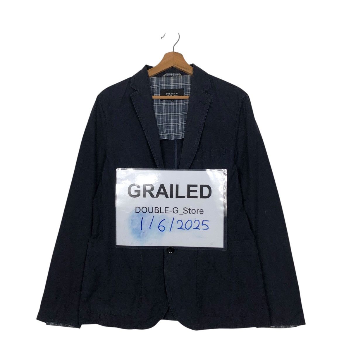 Burberry Burberry Black Label Lightweight Cotton Blazer — Navy Size US L / EU 52-54 / 3 - 1 Thumbnail