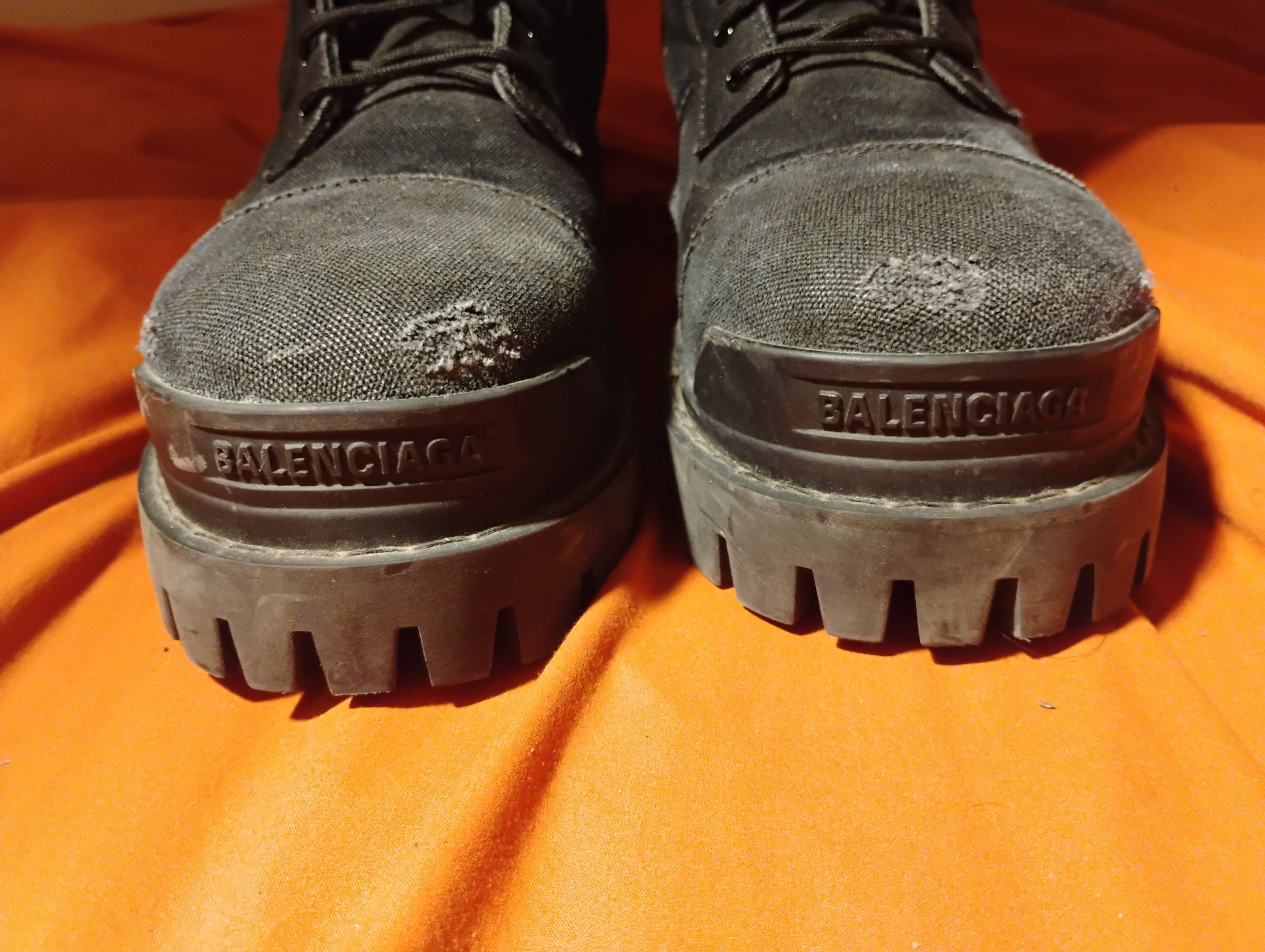 Balenciaga Balenciaga strike boot black distressed canvas Size US 11.5 / EU 44-45 - 3 Thumbnail