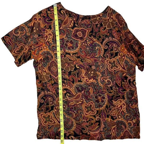 Vintage Vintage Cristin Stevens brown paisley short sleeves blouse Size L / US 10 / IT 46 - 5 Thumbnail