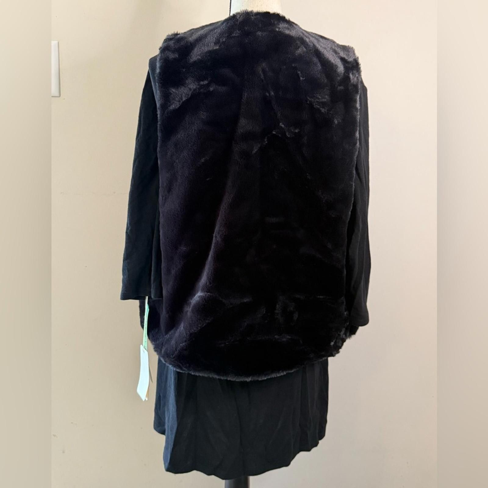 Cole Haan Haani Black Teddy Jacket & Tee shirt midi dress set SZ PM Size M / US 6-8 / IT 42-44 - 3 Thumbnail
