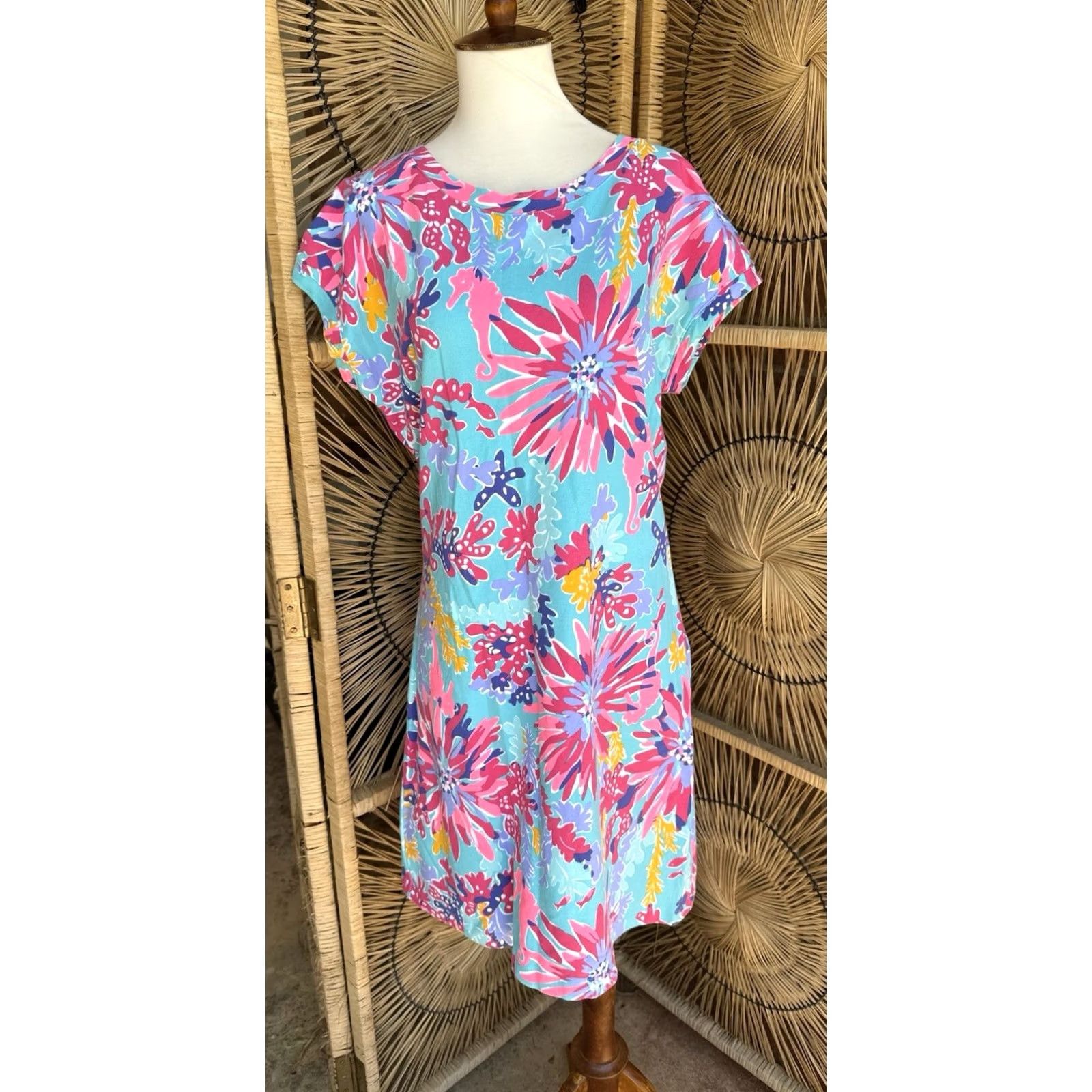 Lilly Pulitzer VINTAGE Lilly Pulitzer Anastasia Dress Shift Women L Blue Button-Back EUC Shirt Girls may vary Size L / US 10 / IT 46 - 2 Thumbnail