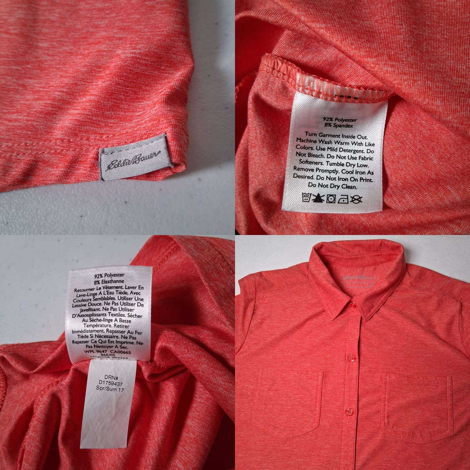 Eddie Bauer Eddie Bauer Shirt L Salmon Long Slv Button Up Collared Hiking Performance READ Size L / US 10 / IT 46 - 8 Thumbnail
