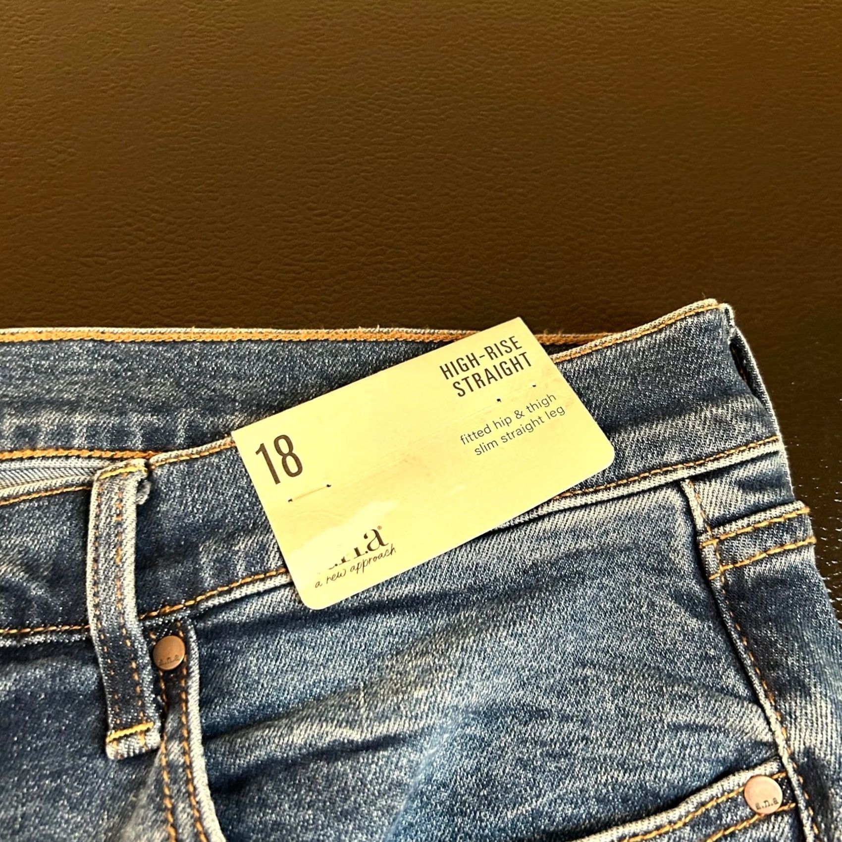 Vintage VINTAGE ANA High Rise Straight Jeans Embellished Rhinestone Denim Pants Womens 18 NWT Size 40" / US 18 - 3 Thumbnail