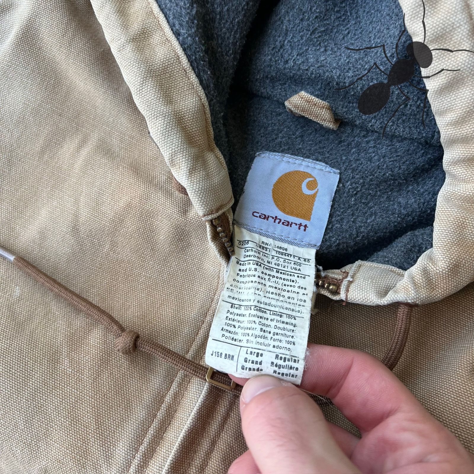 Carhartt × Vintage Carhartt J158 BRN brown hooded work wear jacket Size US L / EU 52-54 / 3 - 7 Thumbnail