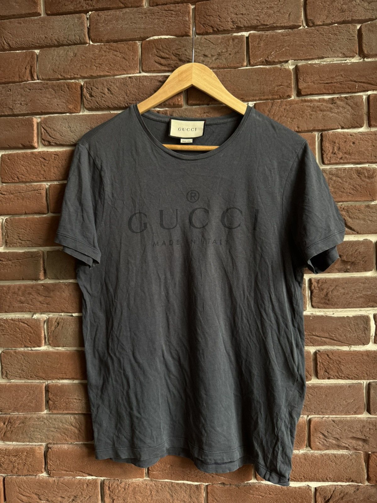 Gucci Rare Grey Gucci Logo T-Shirt Highest Designer Grail S Italy Size US S / EU 44-46 / 1 - 1 Thumbnail