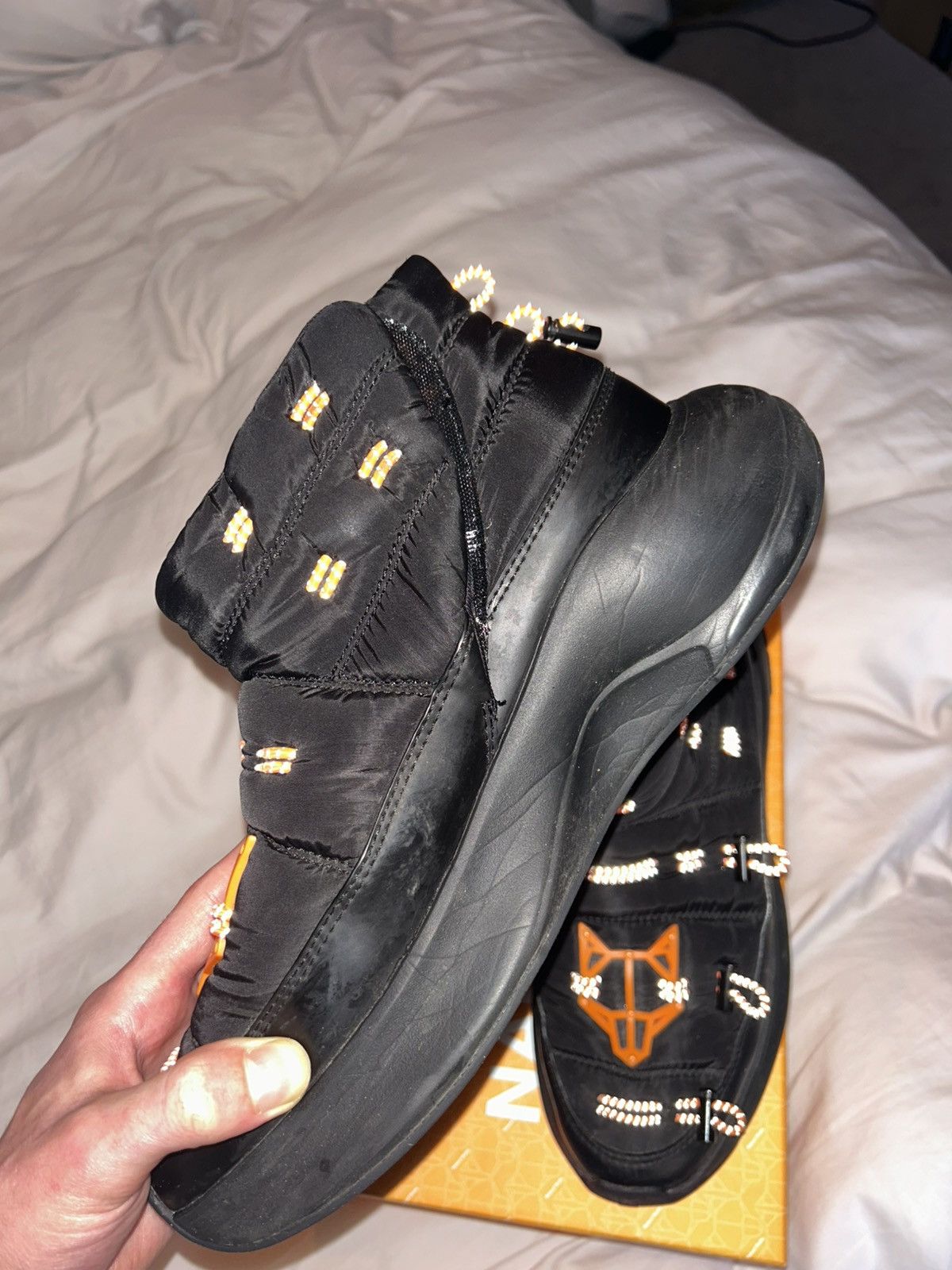 NAKED WOLFE Naked Wolfe black and orange puffer boots Size US 8 / EU 41 - 7 Thumbnail