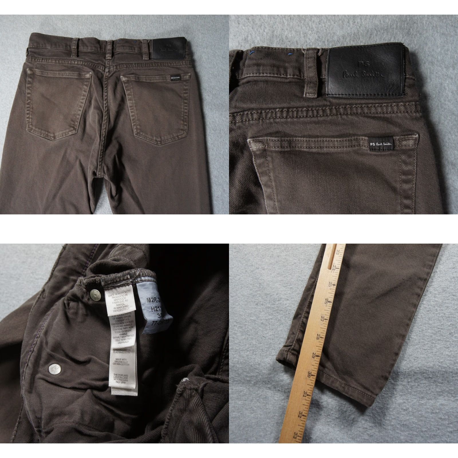 Paul Smith Paul Smith Jeans Mens 30x30 Brown Denim Tapered Fit Stretch Casual Adult Pants Regular Modern 5-Pocket Design Mens Brown Jeans Size US 30 / EU 46 - 8 Thumbnail