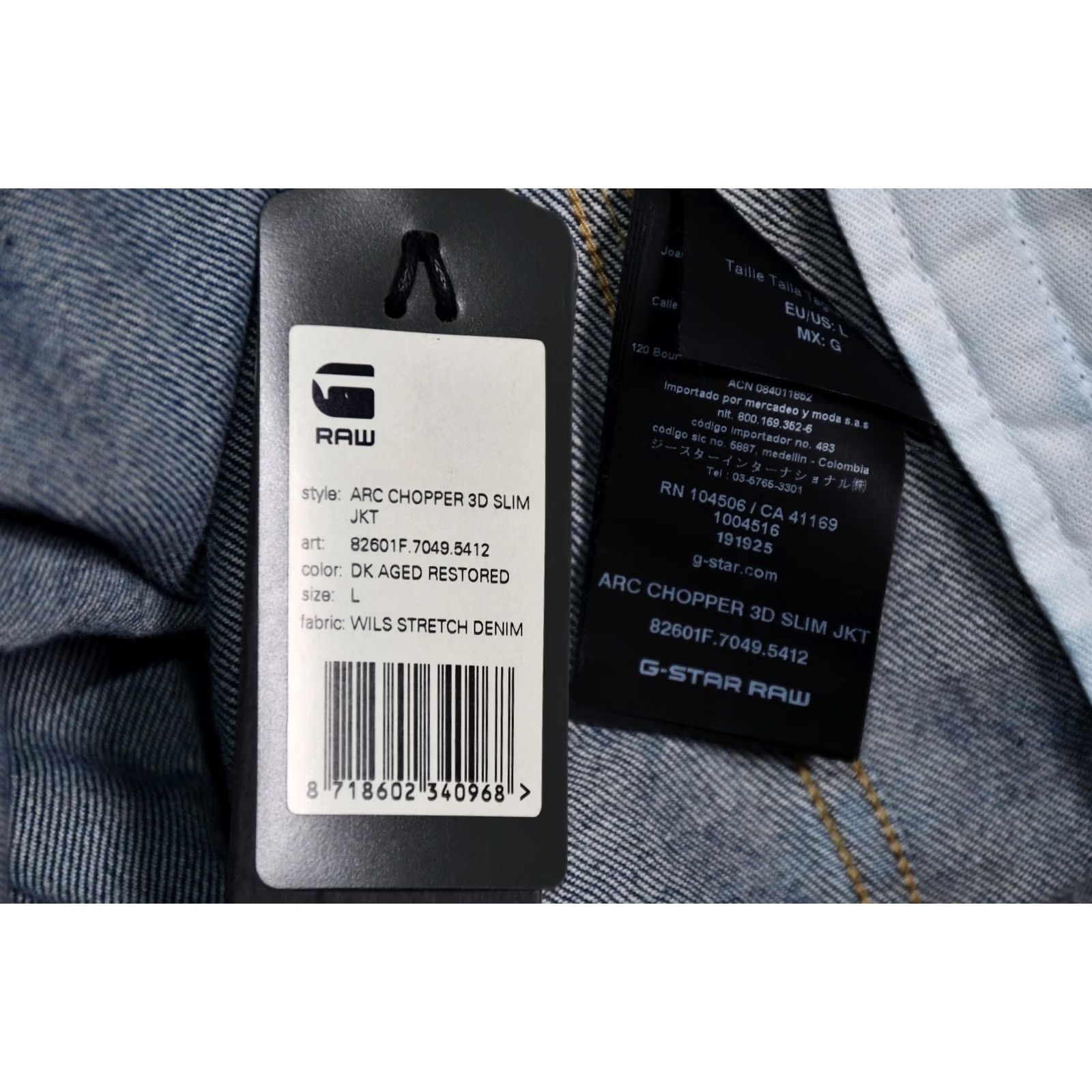 G-Star G-Star Arc Chopper 3D Slim Jacket DK Aged Restored Wils Stretch Denim size L Men Jacket Denim Size US L / EU 52-54 / 3 - 6 Thumbnail