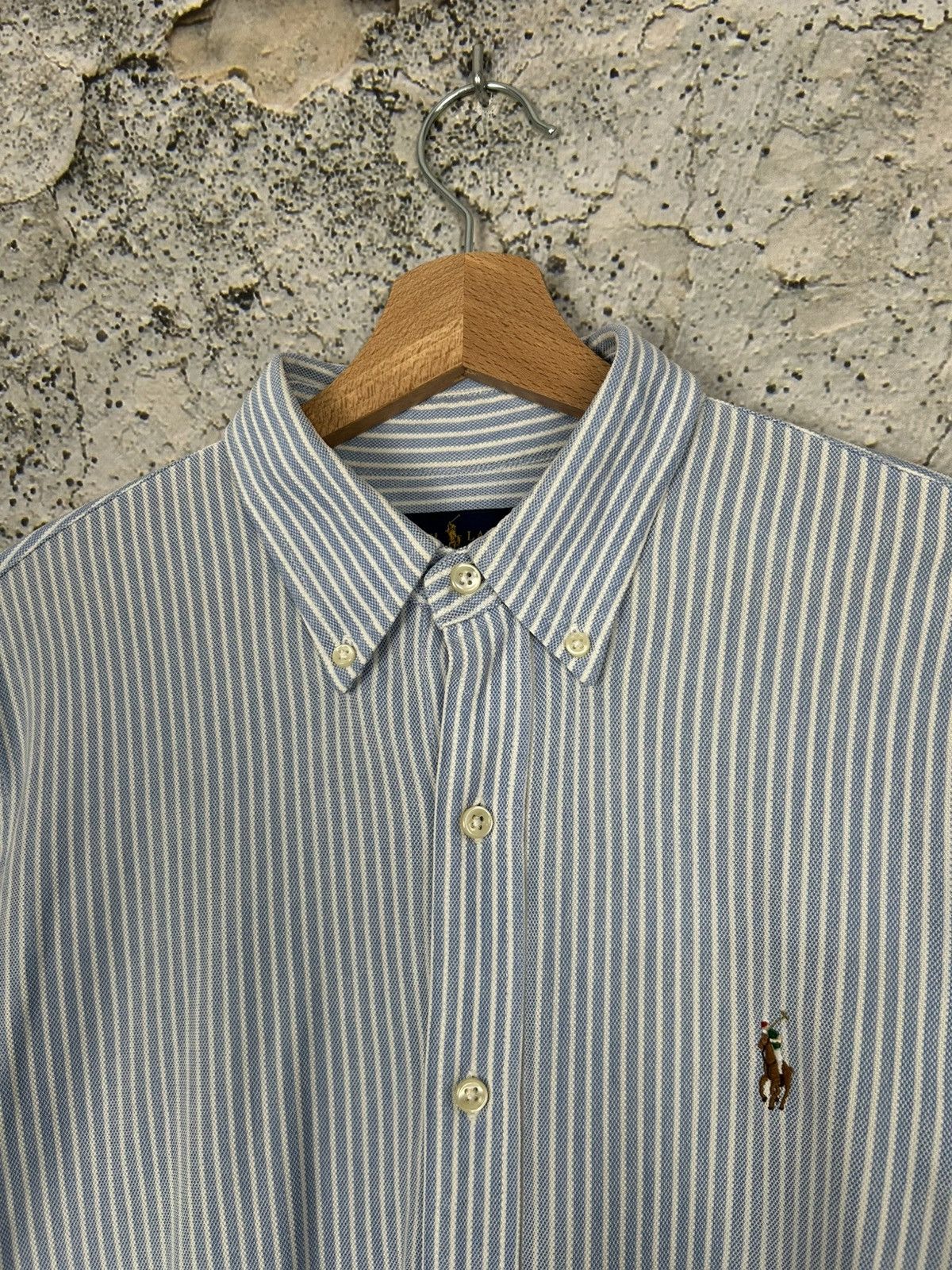 Polo Ralph Lauren Polo Ralph Lauren Stripe Blue Shirt Elegant Vintage Size US M / EU 48-50 / 2 - 3 Thumbnail
