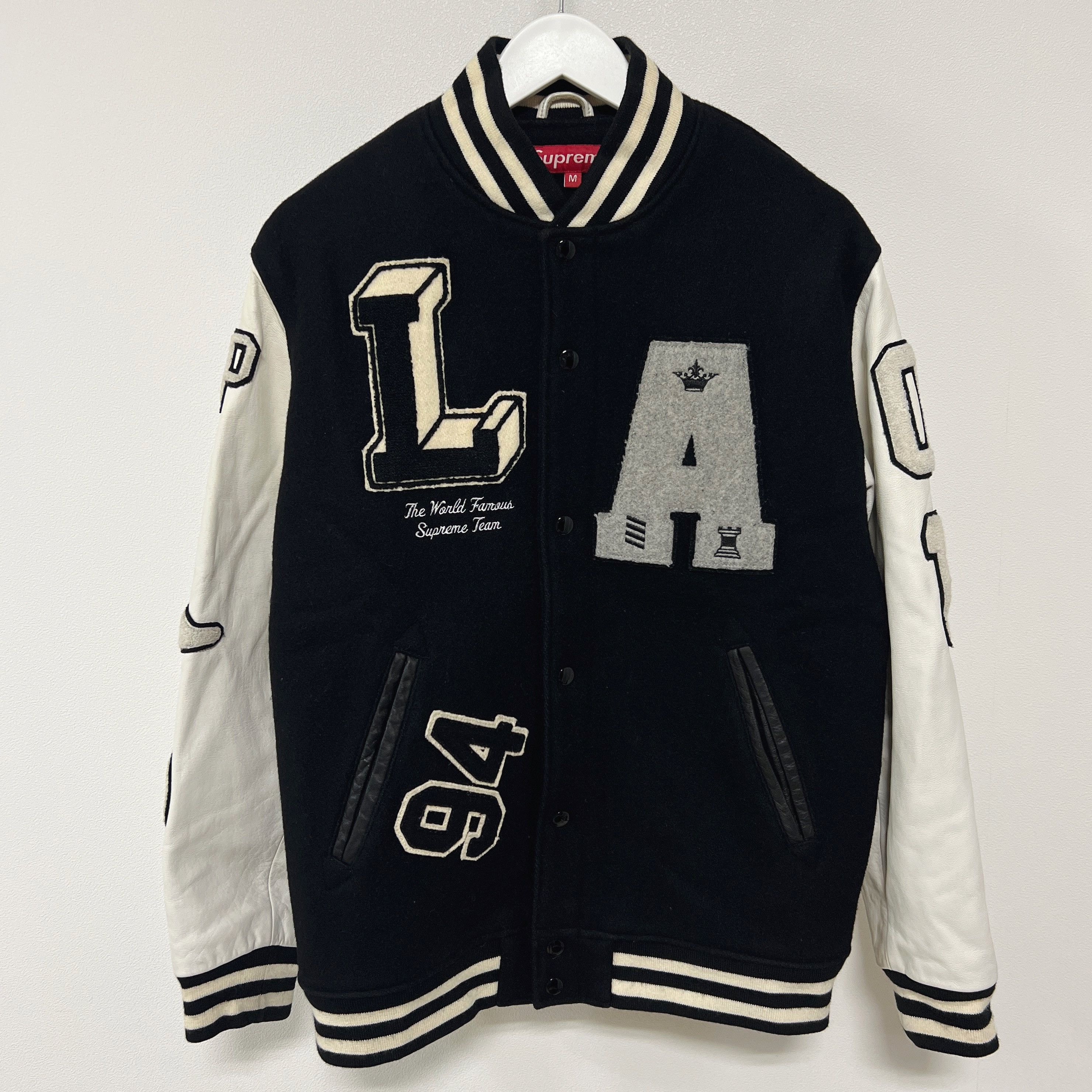 Supreme NEW Supreme Pebbled Leather Varsity Jacket - Rainbow | Grailed