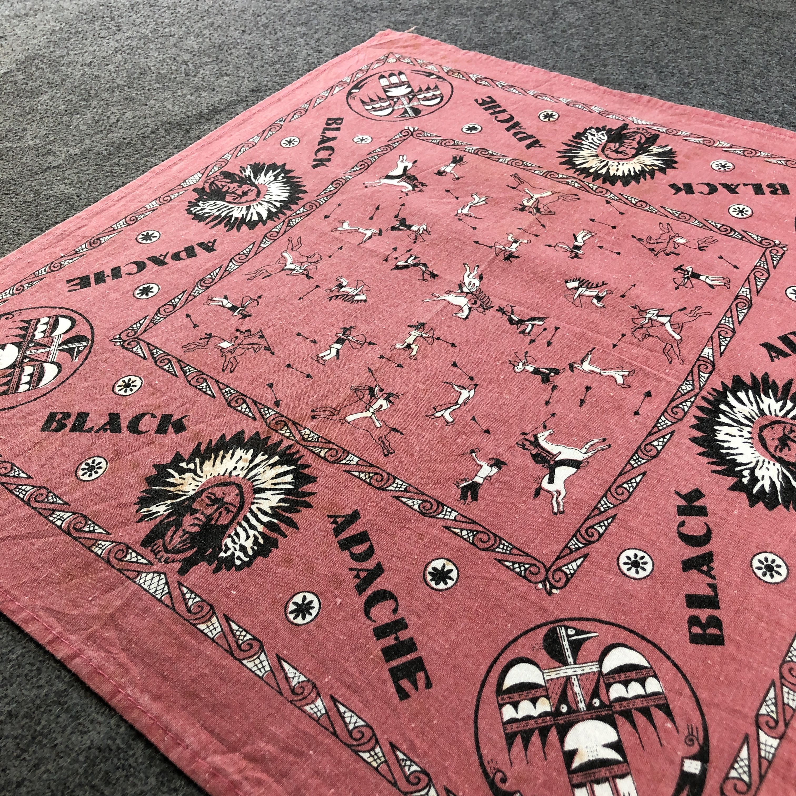 Vintage Black Apache Paisley Handkerchief Neckerchief Bandana H2380 Size ONE SIZE - 1 Thumbnail