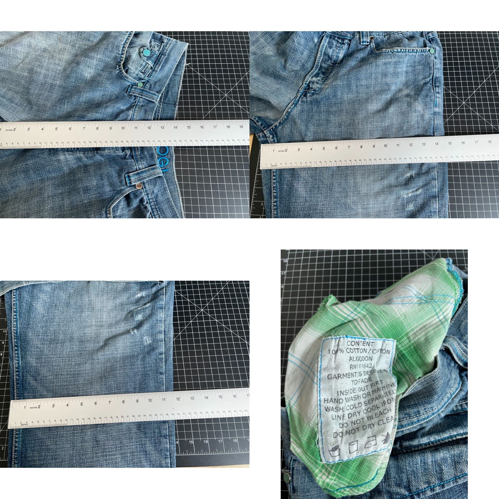 VINTAGE COOGI Jeans Baggy Fit Men 36x32 Blue Denim Button Fly 5-Pocket Hip Hop Retro