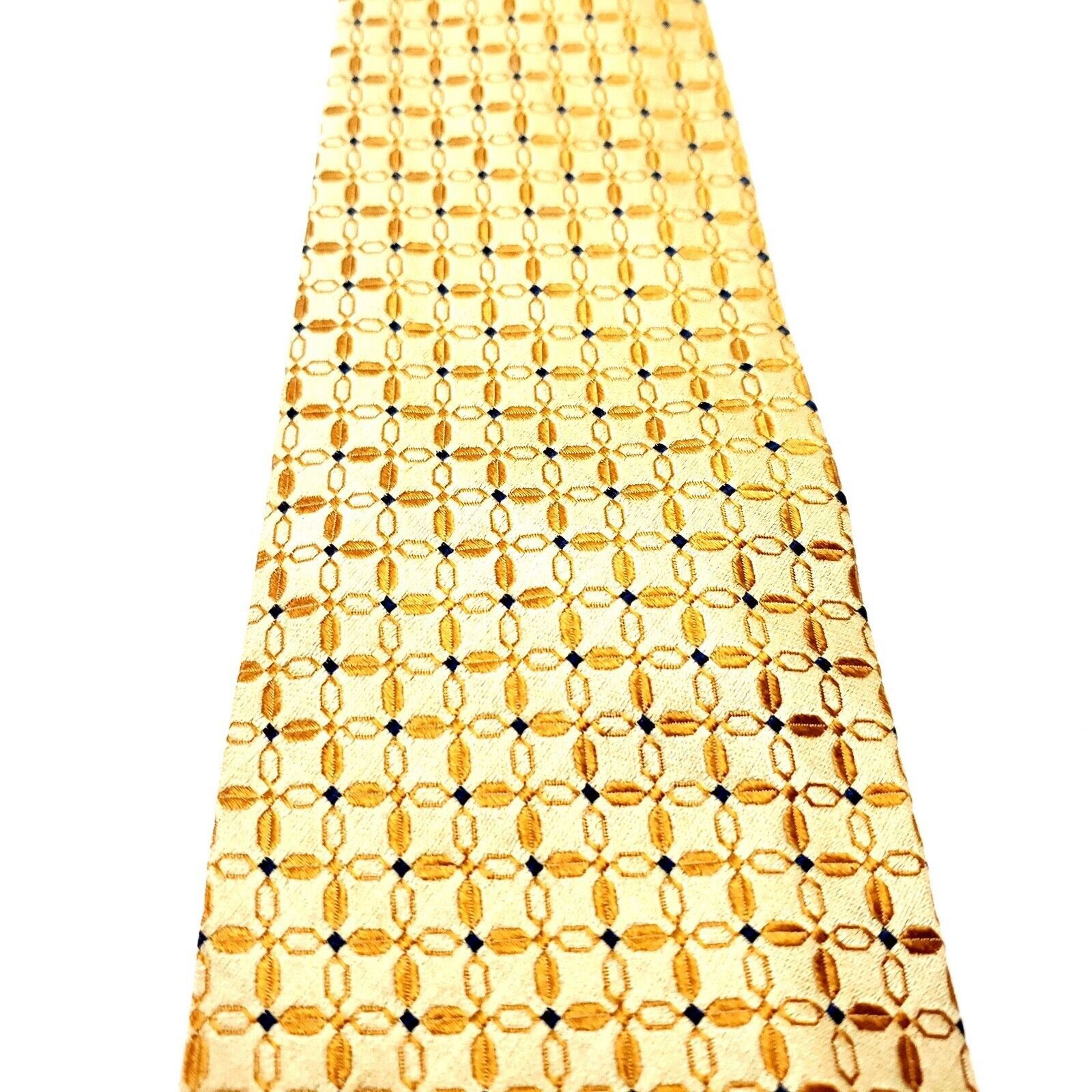 Jos. A. Bank Jos A Bank Yellow Silk Tie Woven Geometric Size ONE SIZE - 2 Thumbnail
