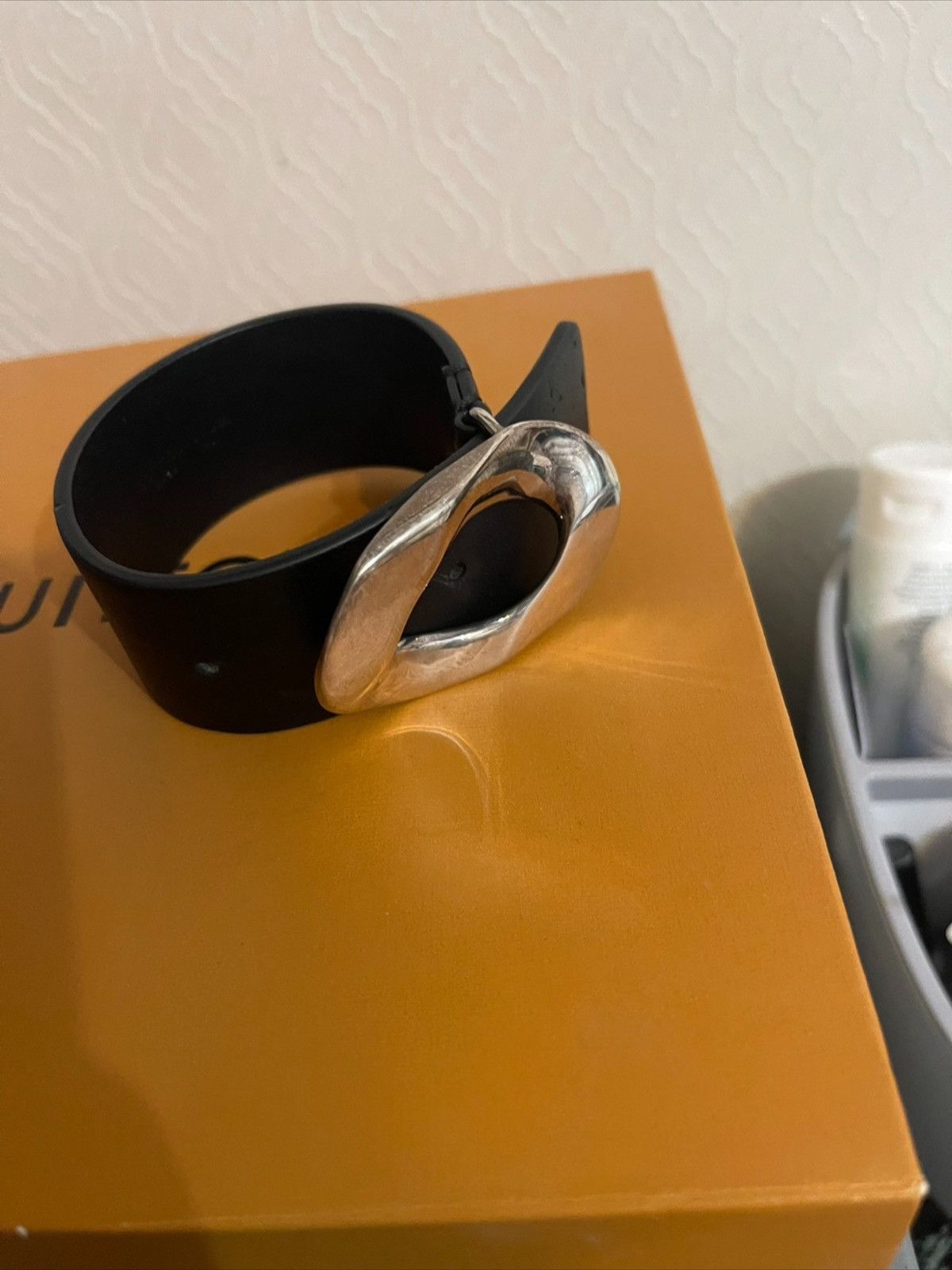 Bottega Veneta BV silver leather bracelet