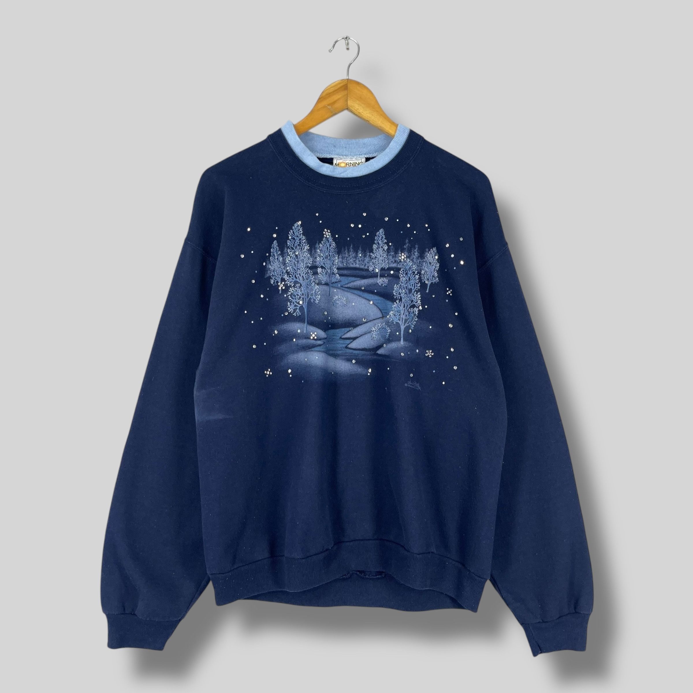 Vintage Vintage 90's Icy Forest Winter Season Printed Sweatshirt Size US M / EU 48-50 / 2 - 1 Thumbnail
