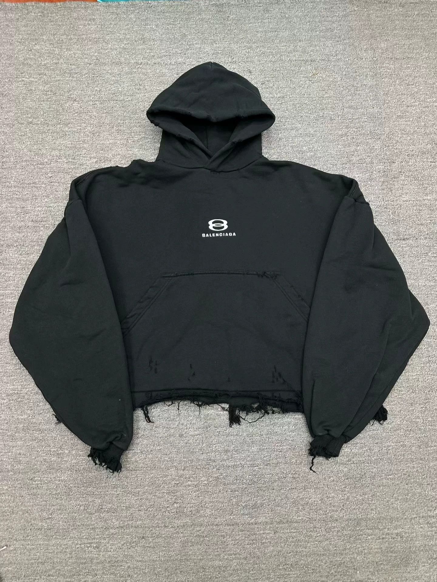 Balenciaga Balenciaga Double Loop Distressed Sweatshirt Size US S / EU 44-46 / 1 - 1 Thumbnail