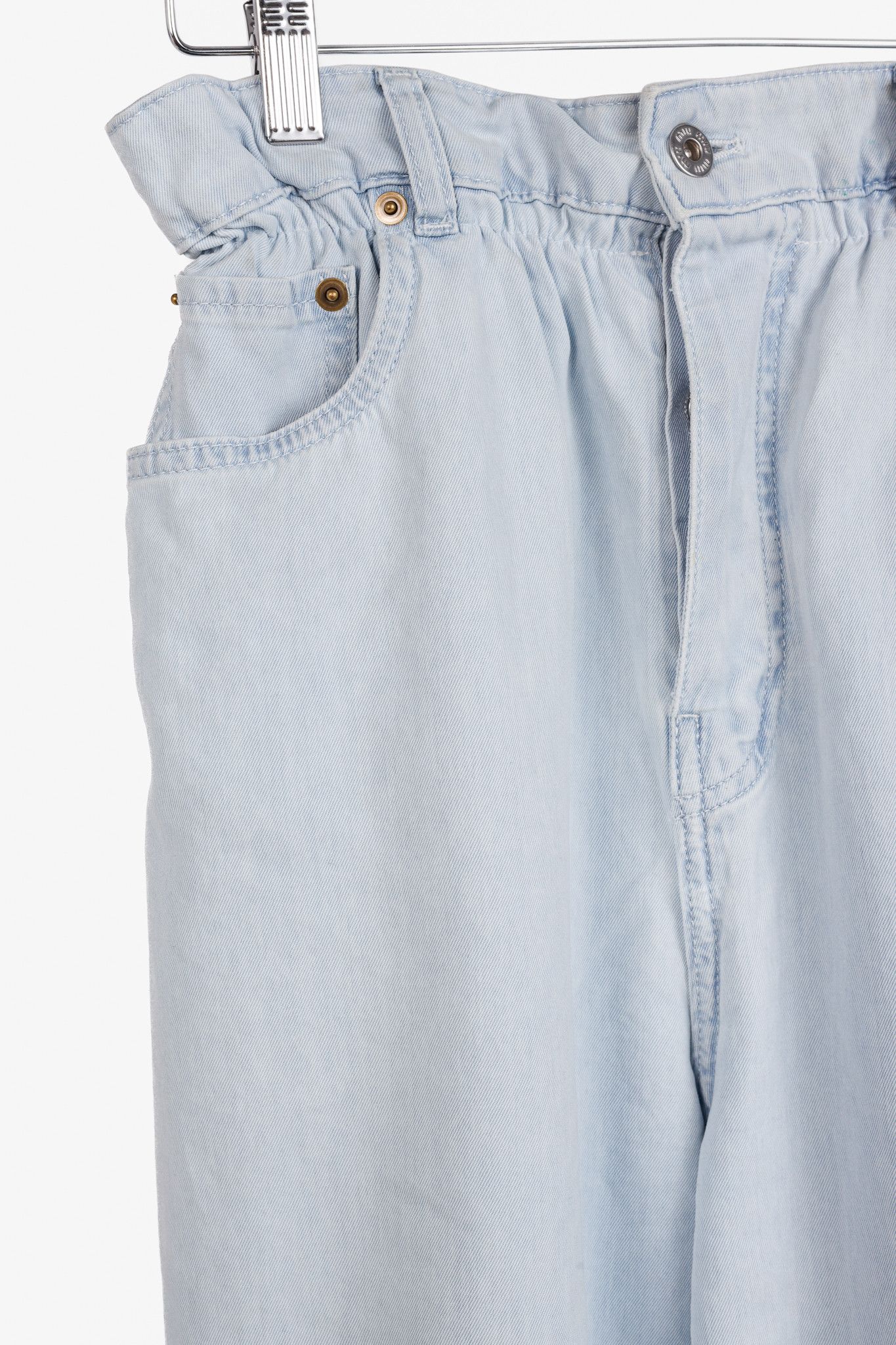 Miu Miu Miu Miu Light-Wash Twill Ruffled Wide-Leg Jeans Size 26" / US 2 / IT 38 - 5 Thumbnail